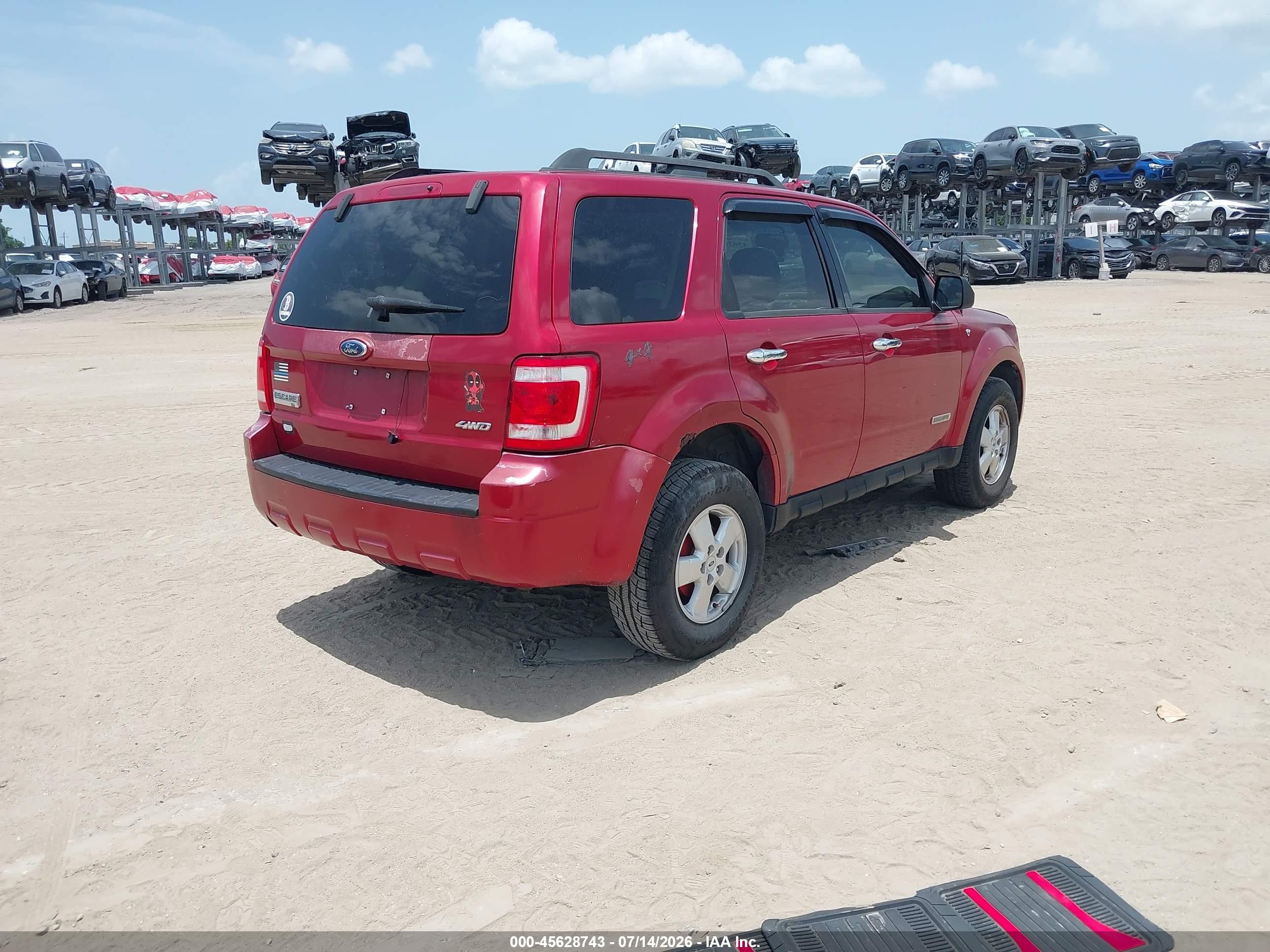 2008 Ford Escape Xlt Red vin: 1FMCU93118KD67043
