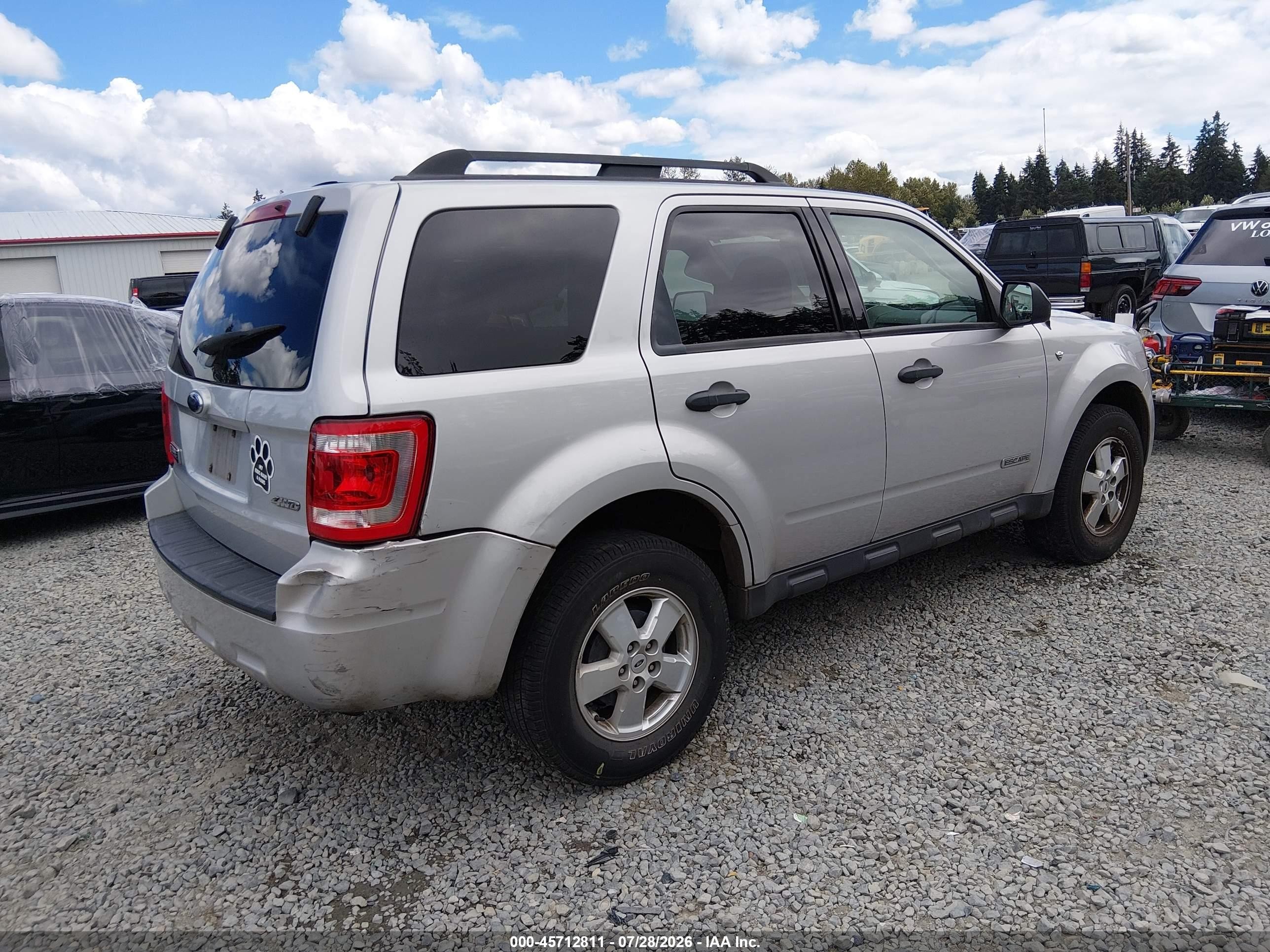 2008 Ford Escape Xlt Silver vin: 1FMCU93128KB69118