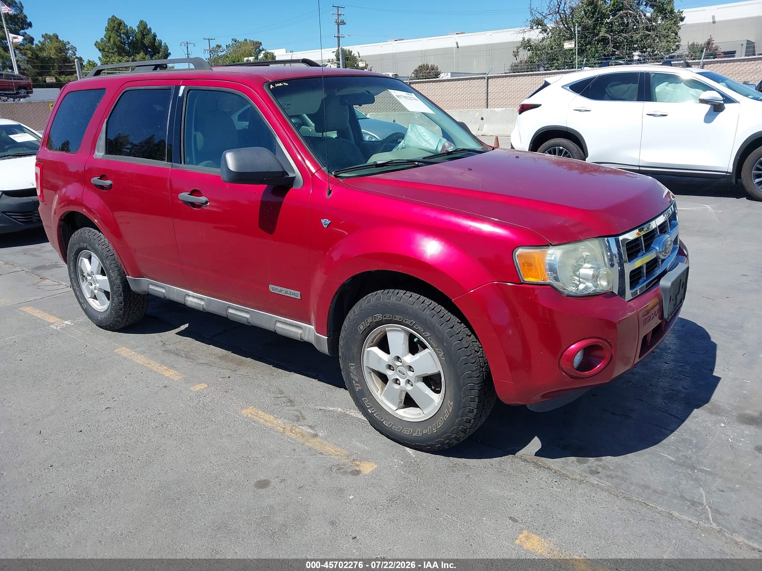 2008 Ford Escape Xlt Бордовый vin: 1FMCU93138KA09426