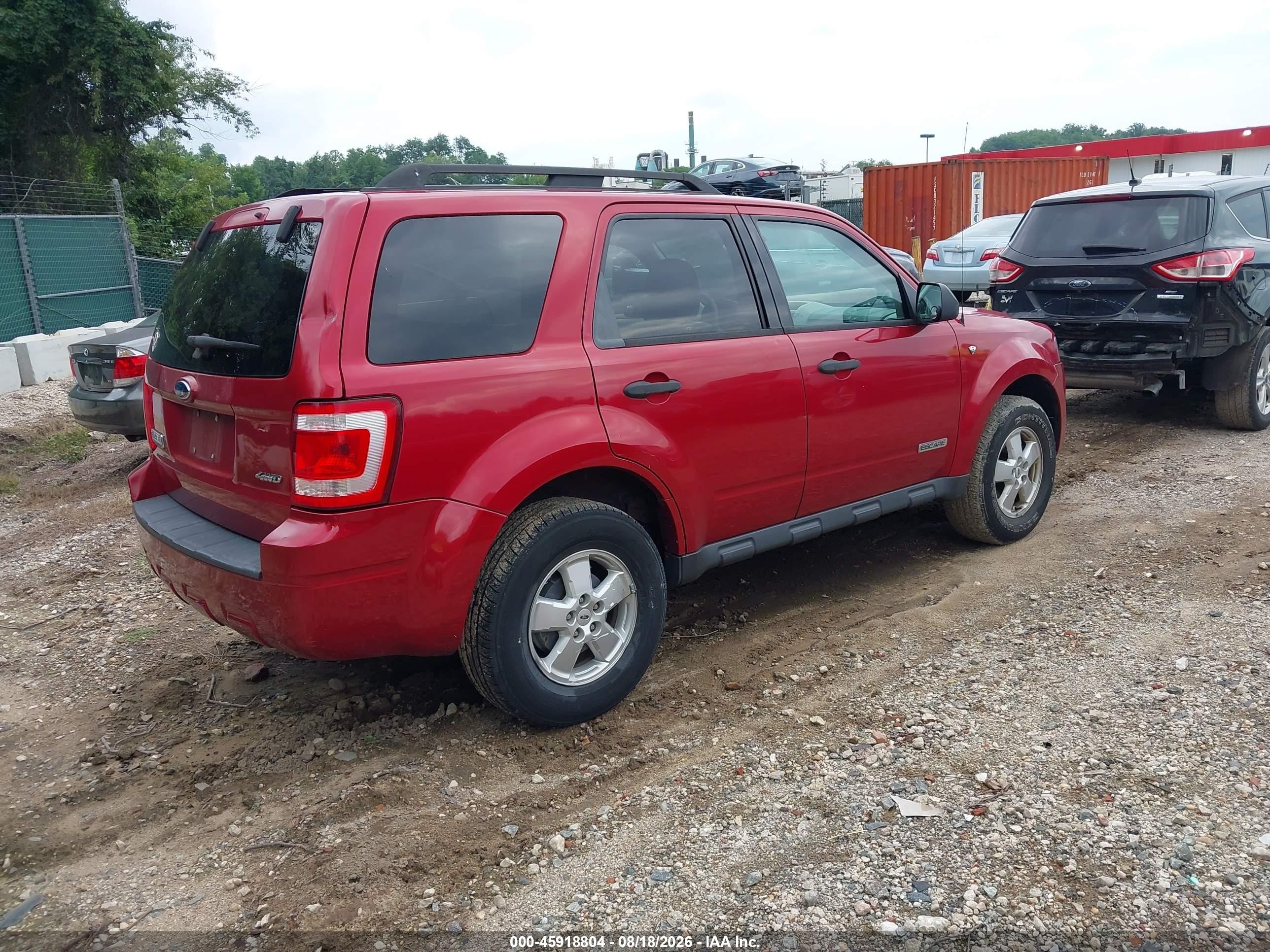 2008 Ford Escape Xlt Red vin: 1FMCU93138KD90338