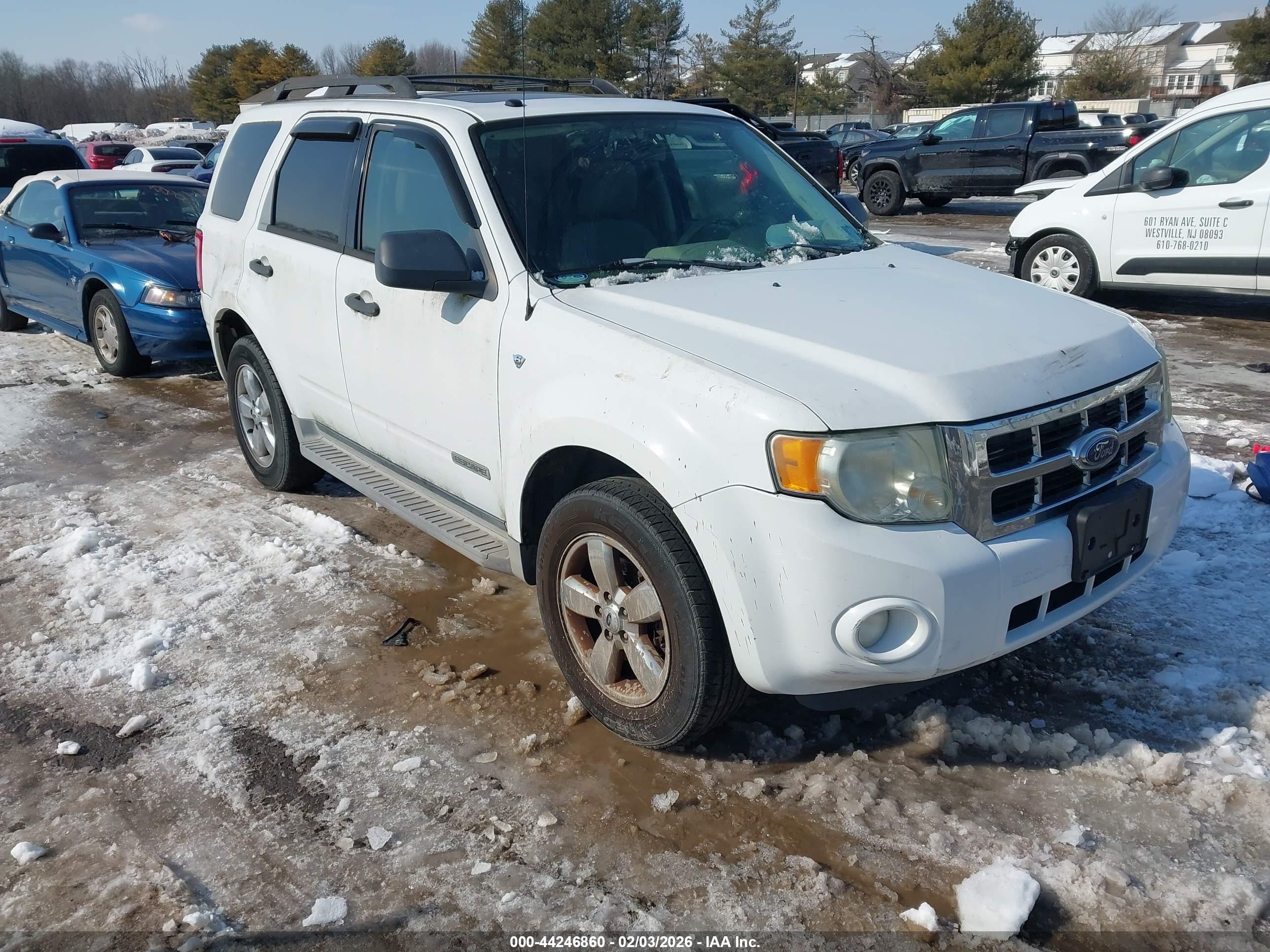 2008 Ford Escape Xlt White vin: 1FMCU93138KE48397