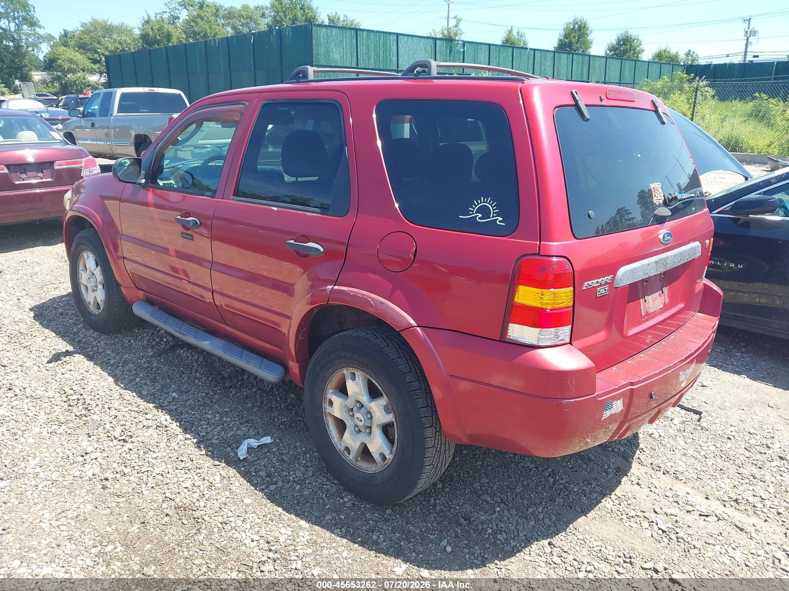 2007 Ford Escape Xlt/xlt Sport Red vin: 1FMCU93147KB78921