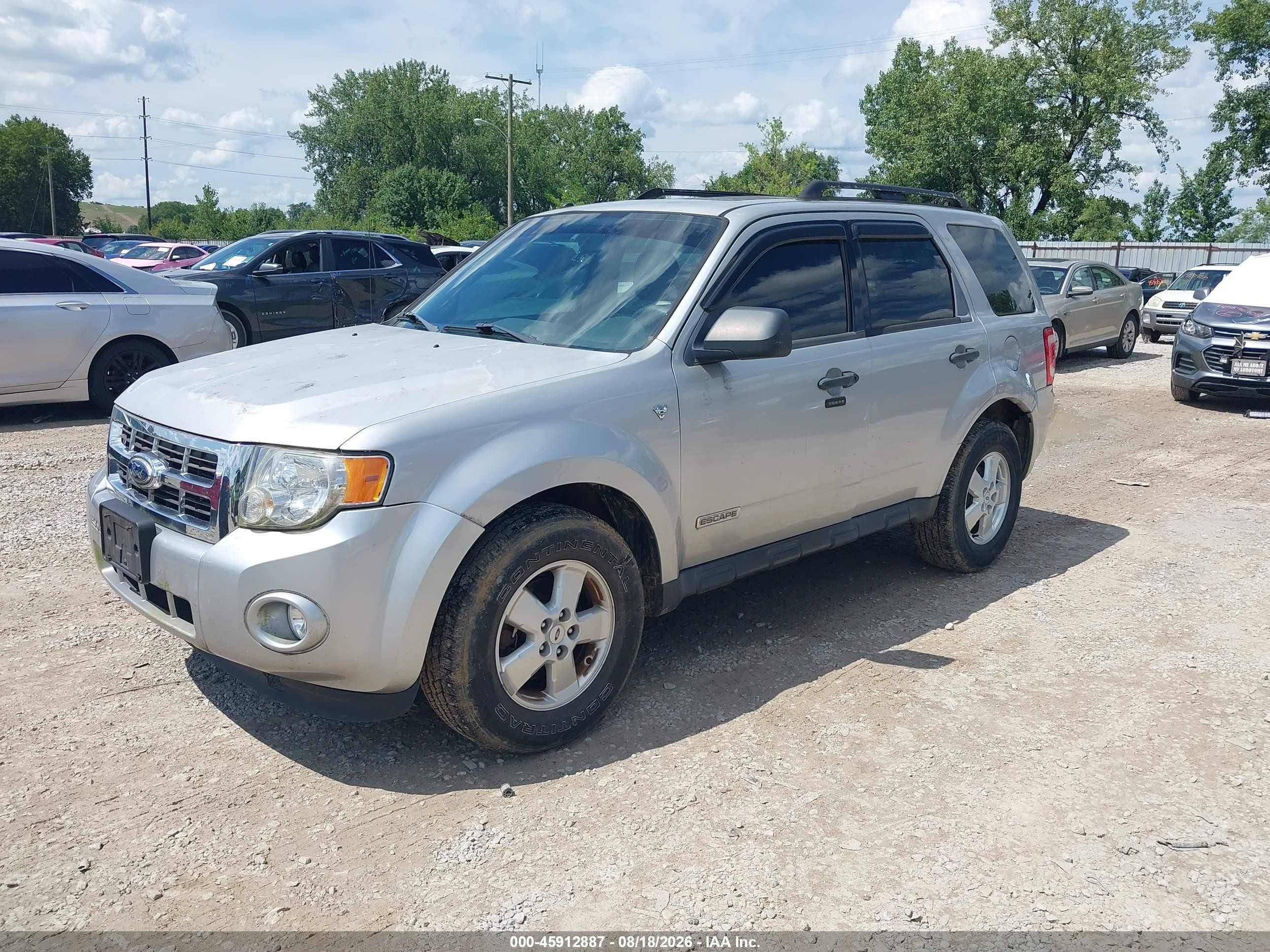 2008 Ford Escape Xlt Silver vin: 1FMCU93148KB51025