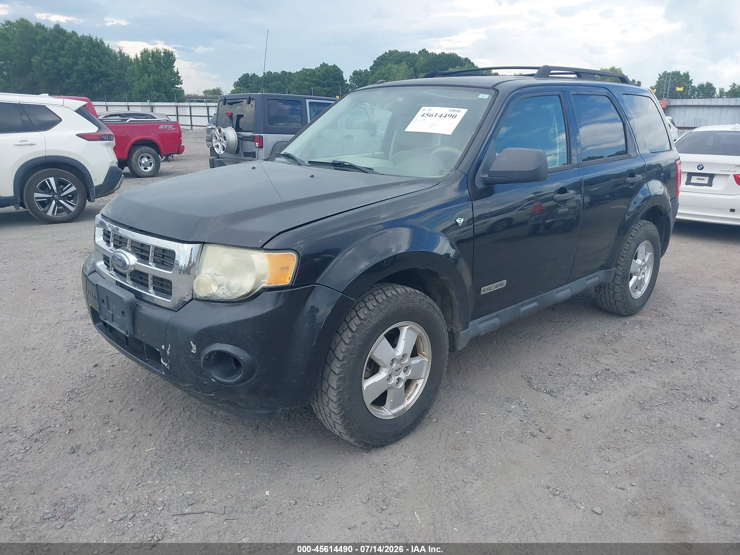 2008 Ford Escape Xlt Black vin: 1FMCU93148KC45535