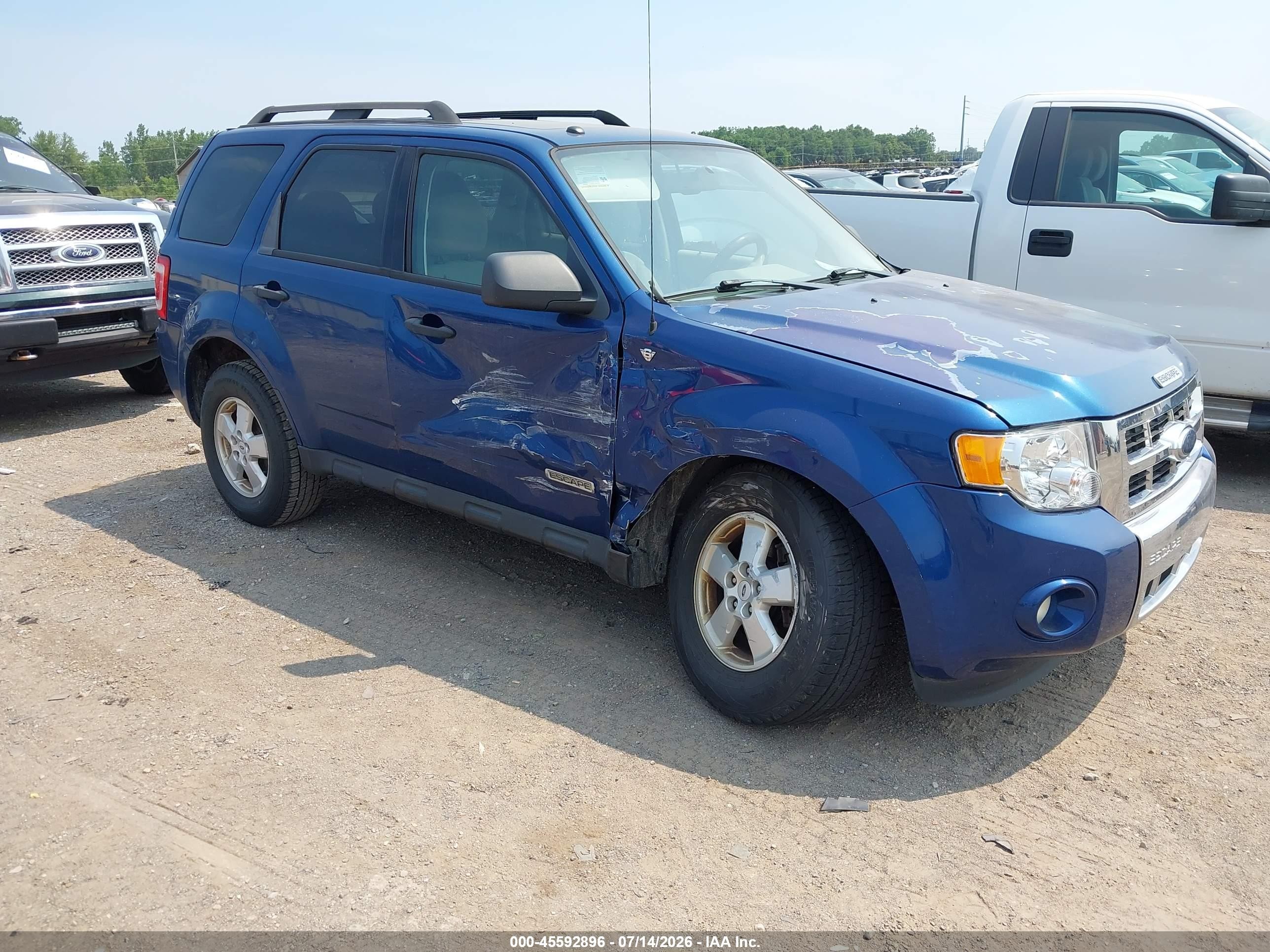 2008 Ford Escape Xlt Blue vin: 1FMCU93168KE63296