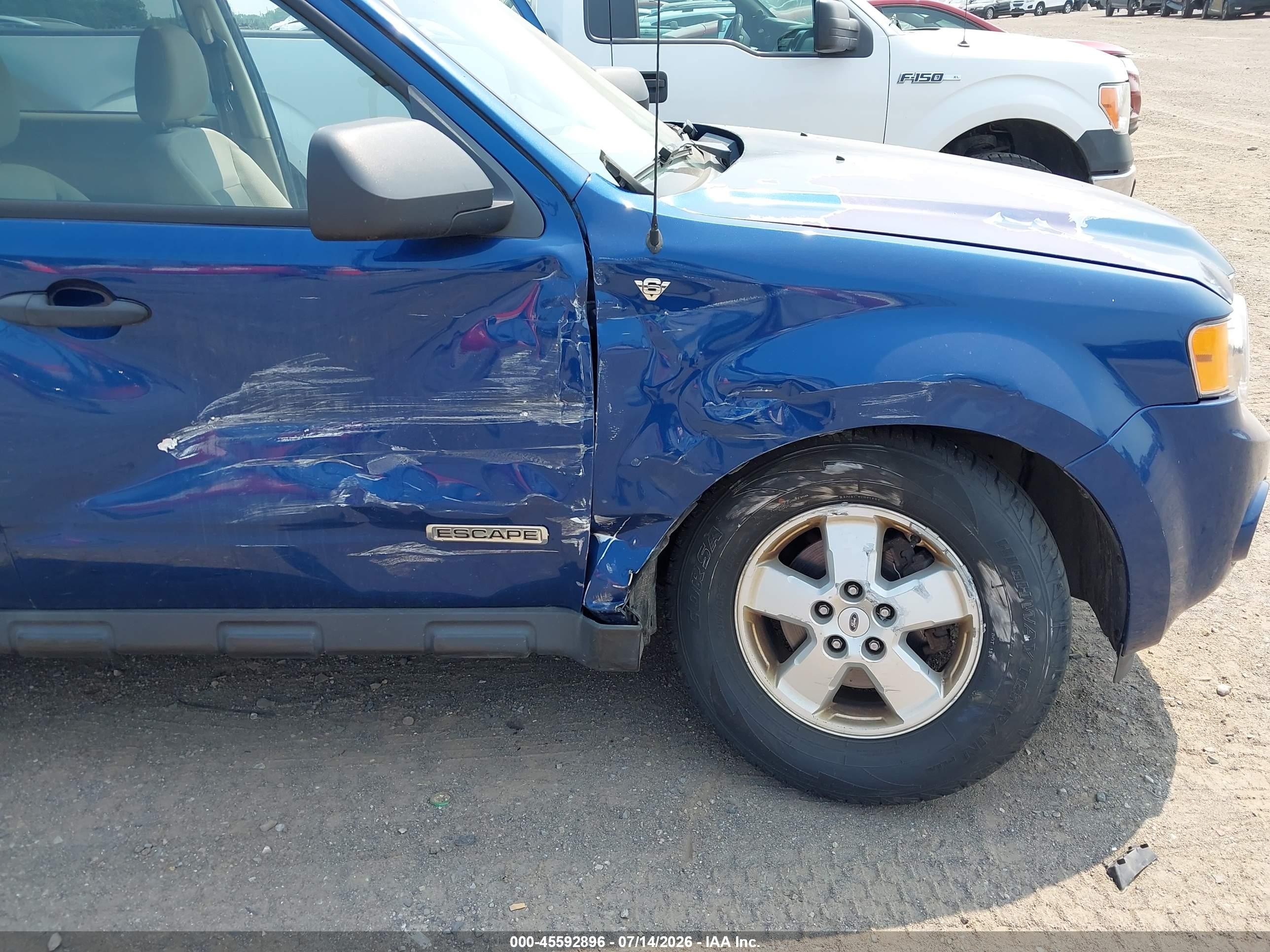 2008 Ford Escape Xlt Blue vin: 1FMCU93168KE63296