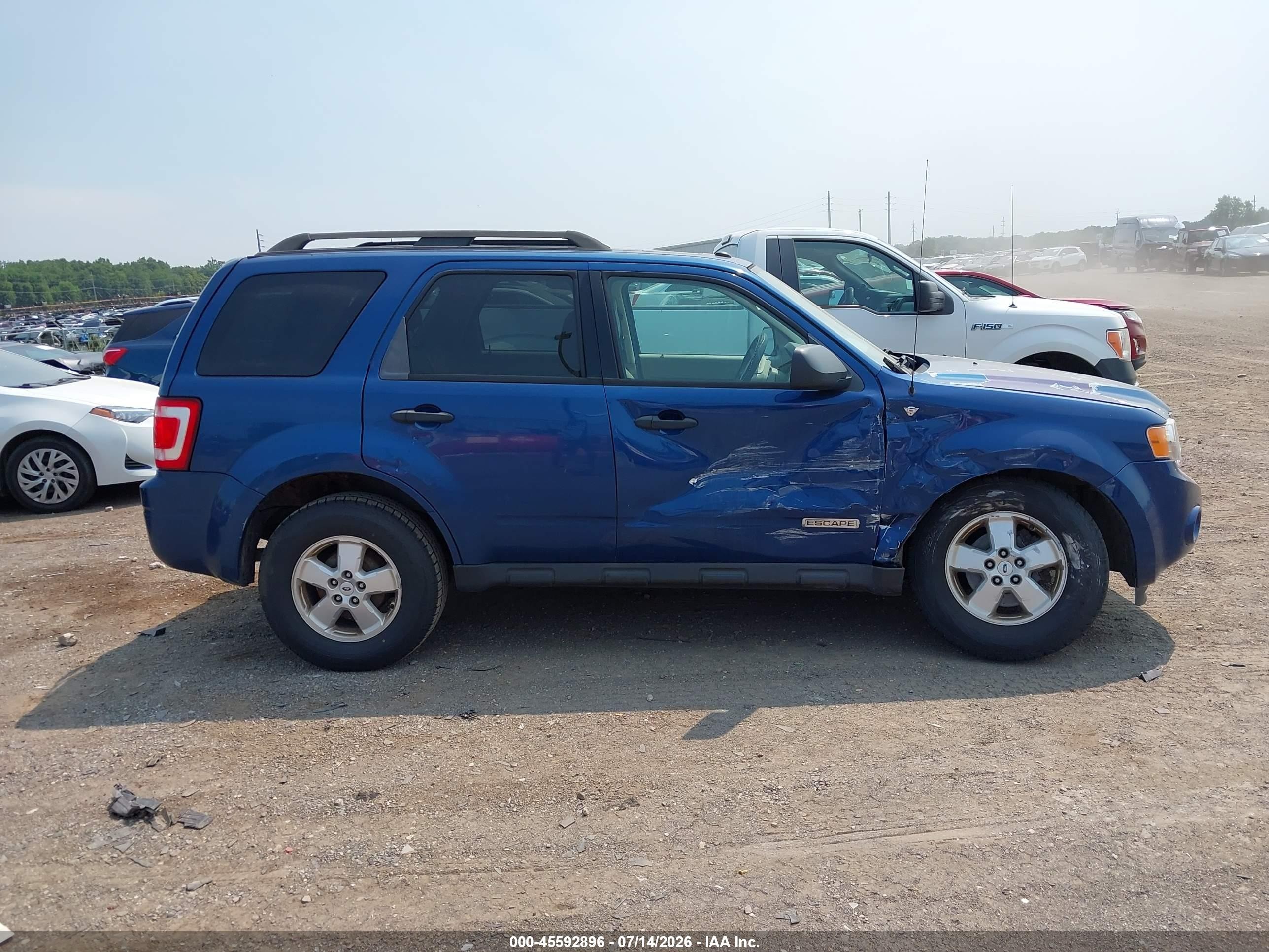 2008 Ford Escape Xlt Blue vin: 1FMCU93168KE63296