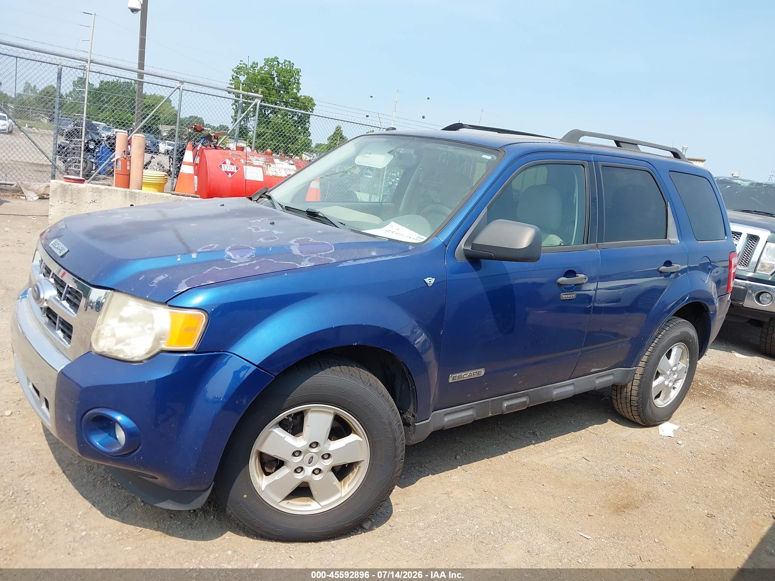 2008 Ford Escape Xlt Blue vin: 1FMCU93168KE63296