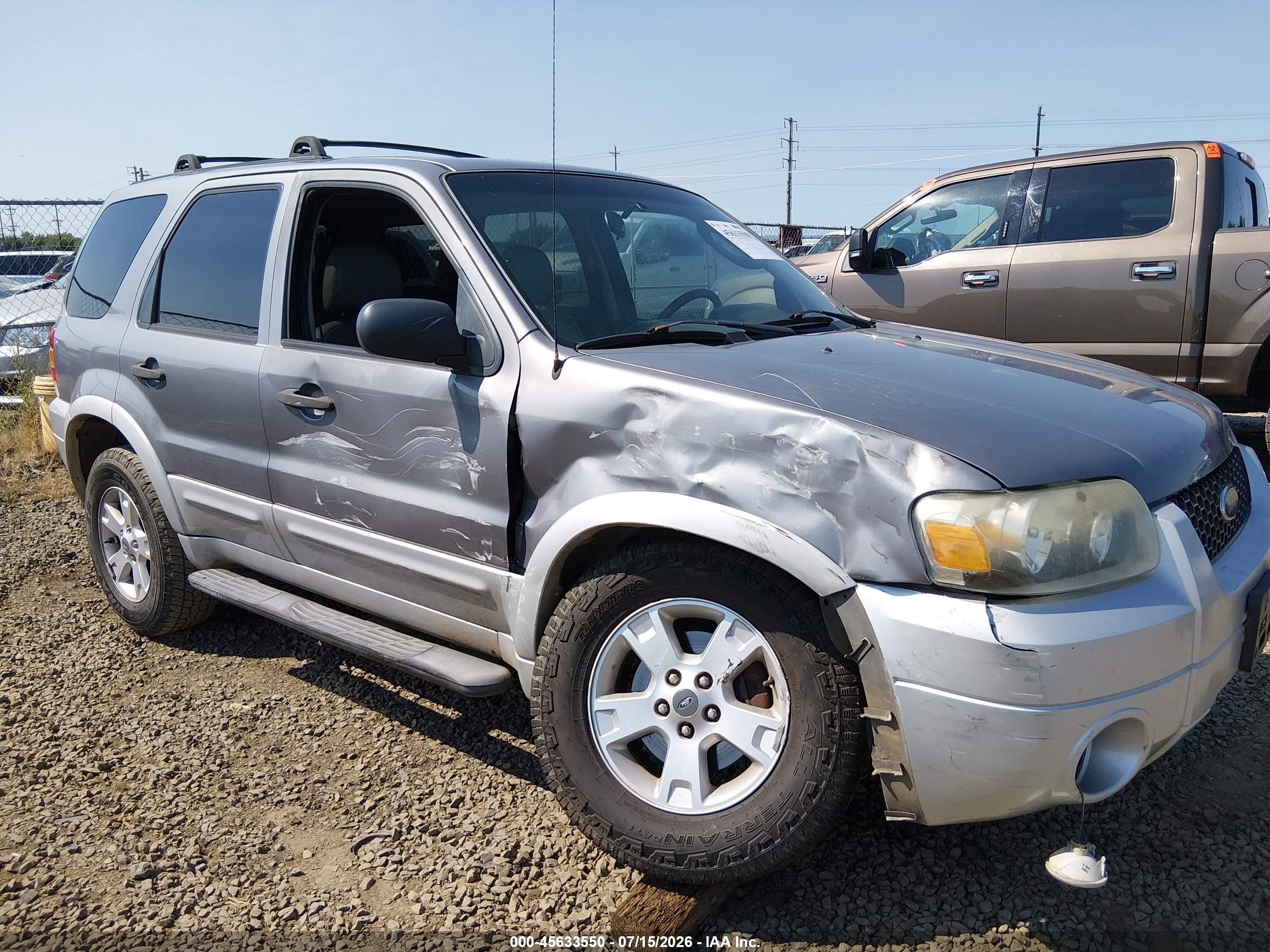 2007 Ford Escape   Gray vin: 1FMCU93177KB89542