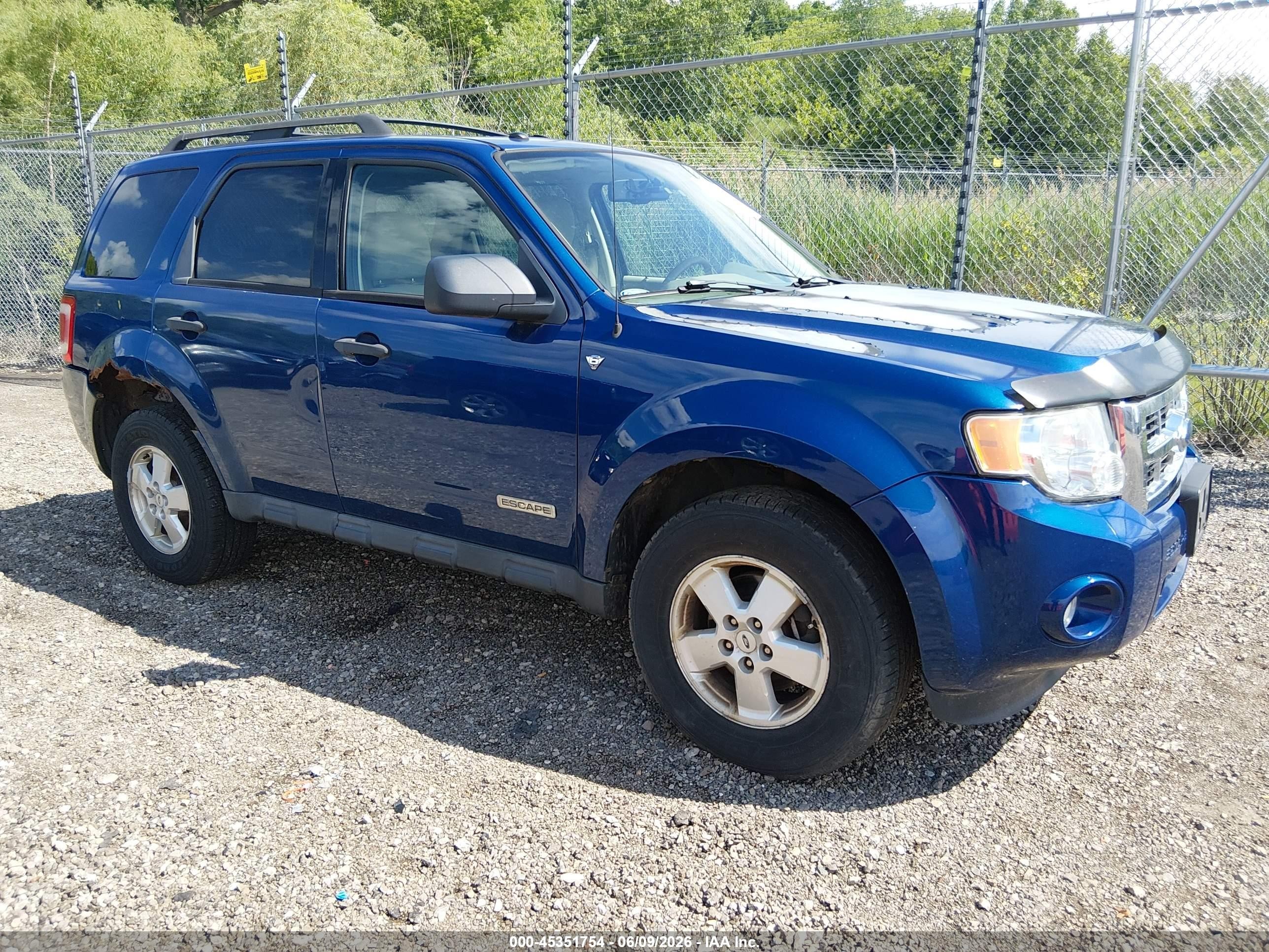 2008 Ford Escape Xlt Blue vin: 1FMCU93178KA05847
