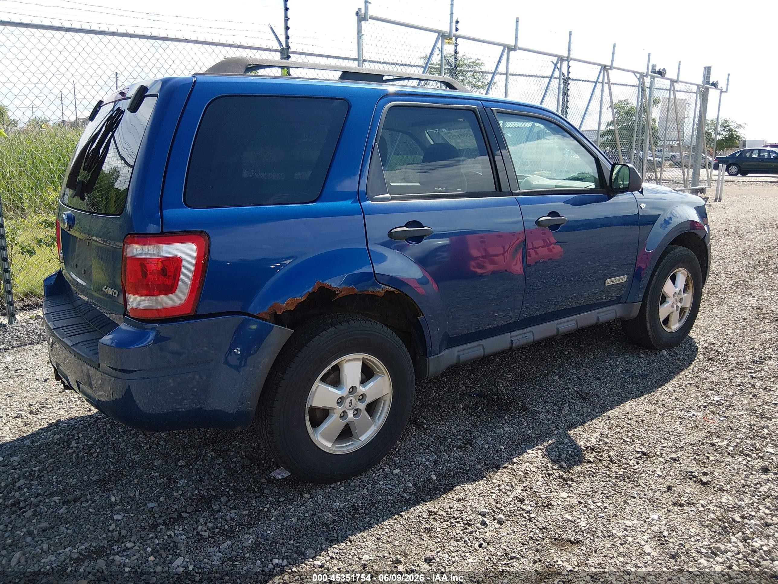 2008 Ford Escape Xlt Blue vin: 1FMCU93178KA05847