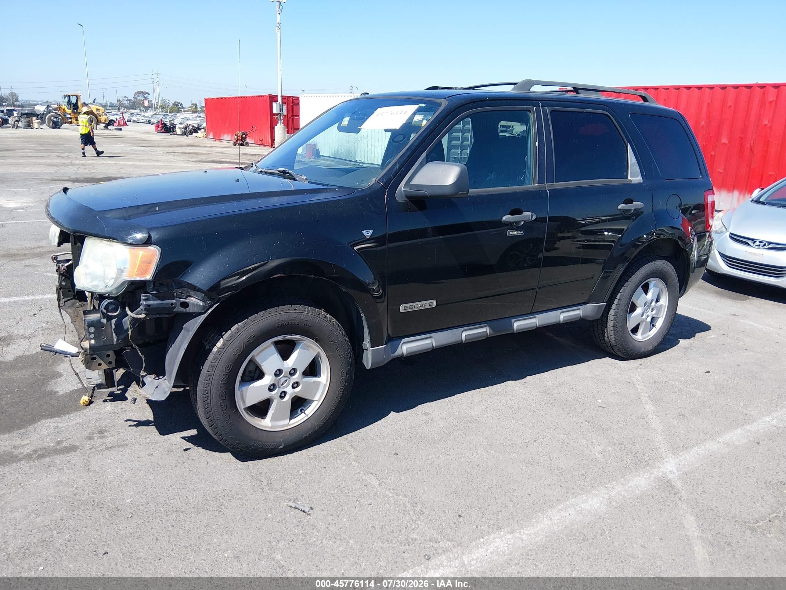 2008 Ford Escape Xlt Black vin: 1FMCU93188KA11365