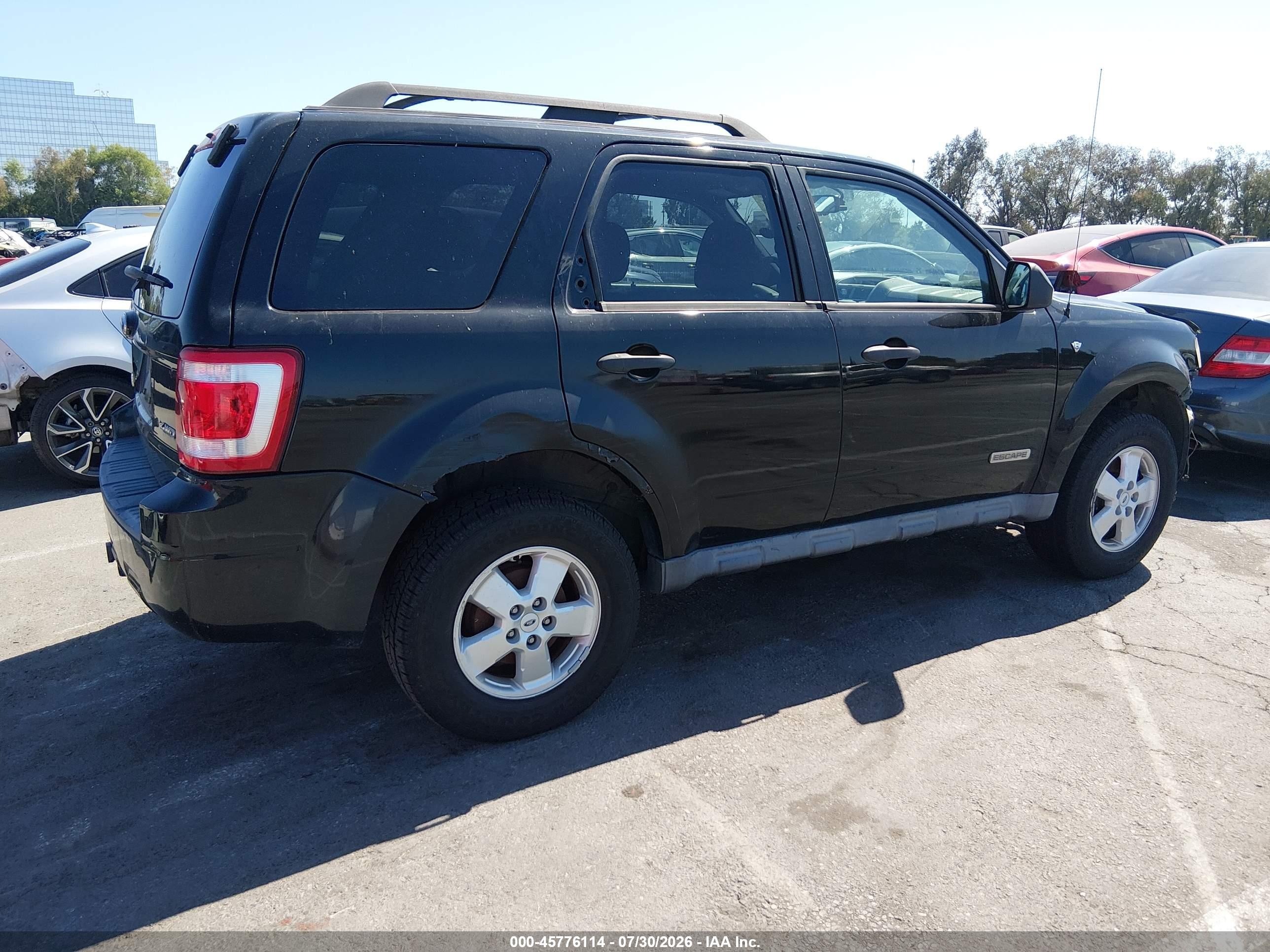 2008 Ford Escape Xlt Black vin: 1FMCU93188KA11365