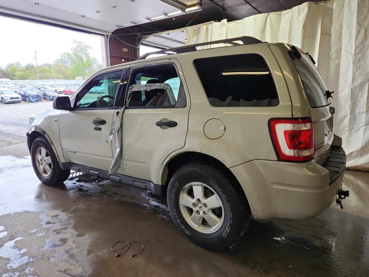 2008 Ford Escape Xlt Beige vin: 1FMCU93188KB51674 Damage: Left Rear Door Glass, Broken, Replacement Required