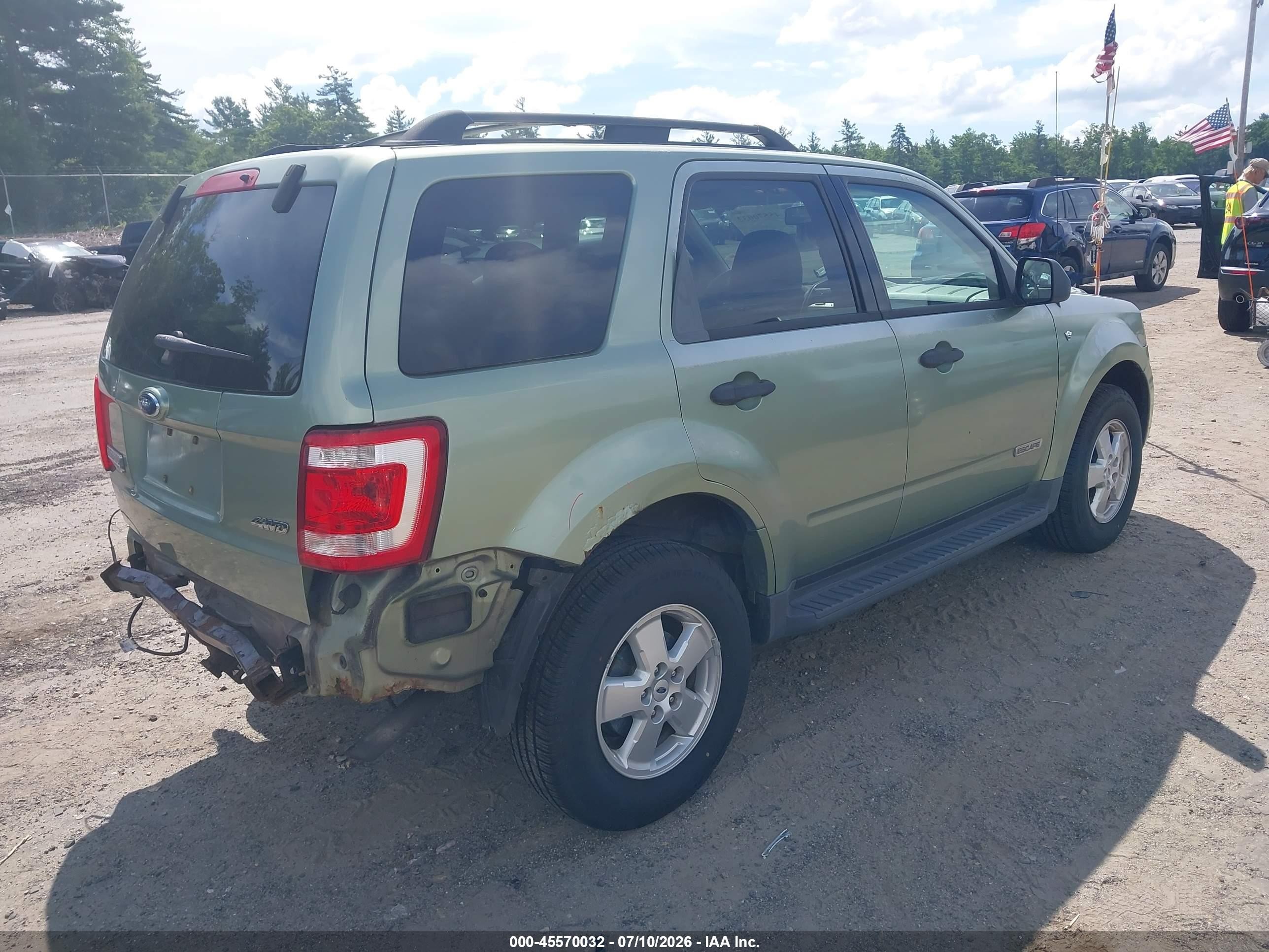 2008 Ford Escape Xlt Green vin: 1FMCU93198KE76222