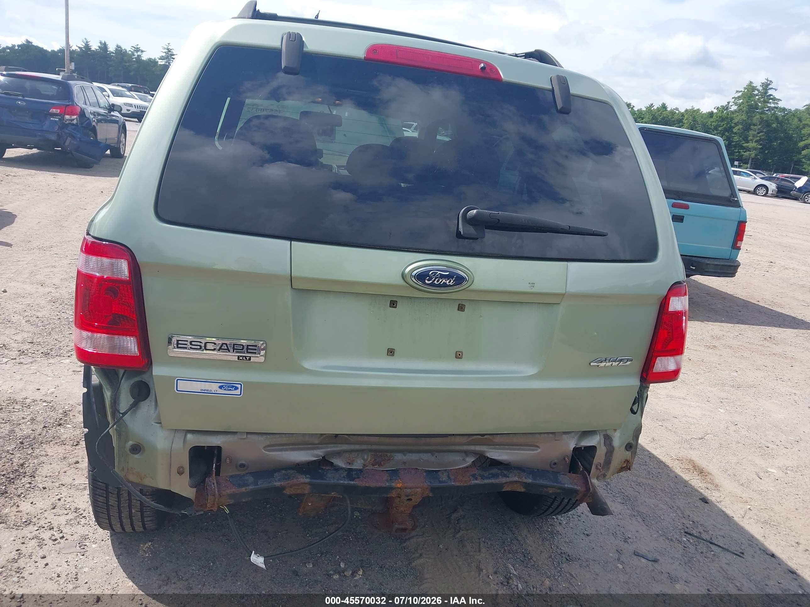2008 Ford Escape Xlt Green vin: 1FMCU93198KE76222