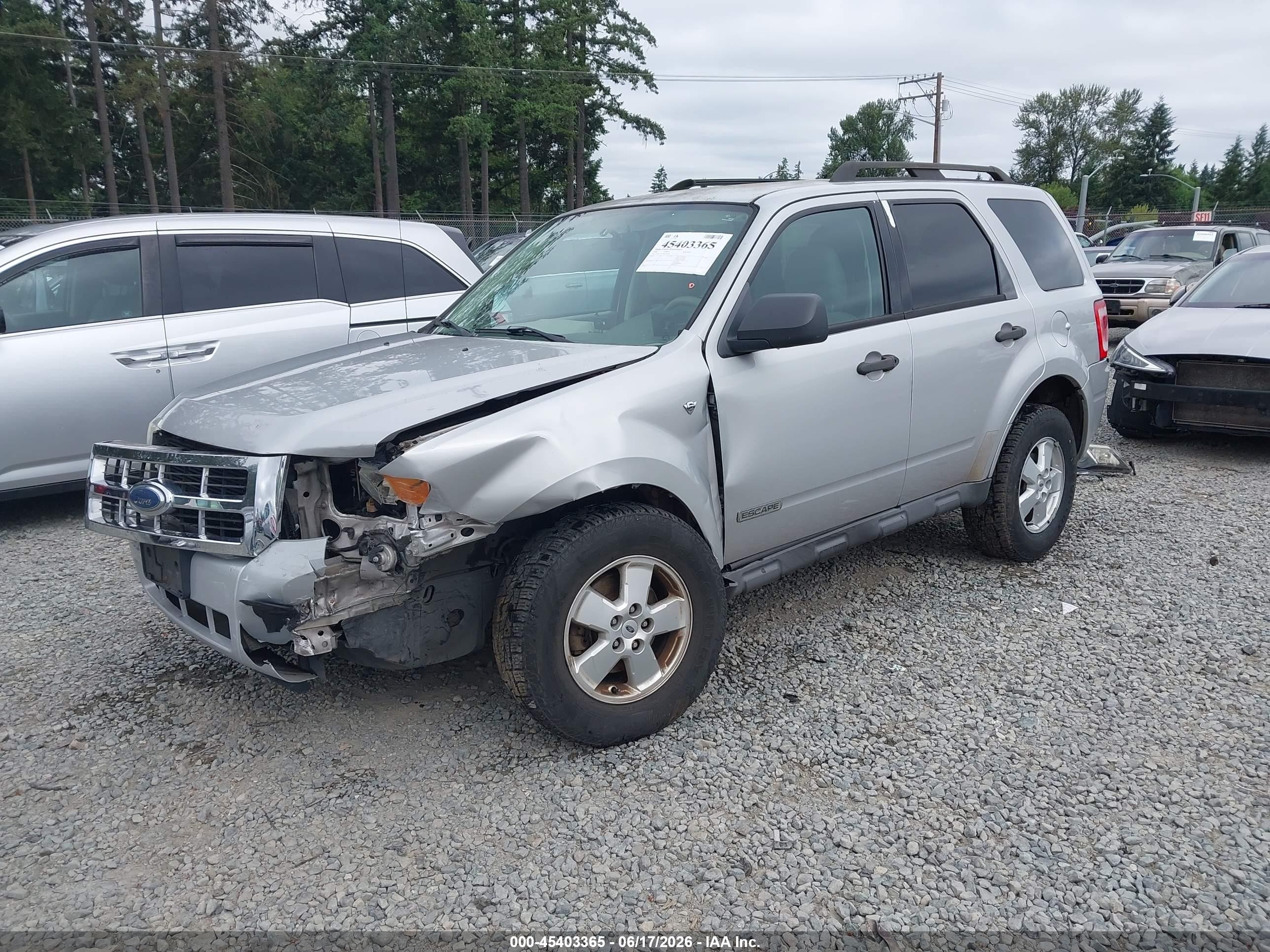 2008 Ford Escape Xlt Silver vin: 1FMCU931X8KA09505