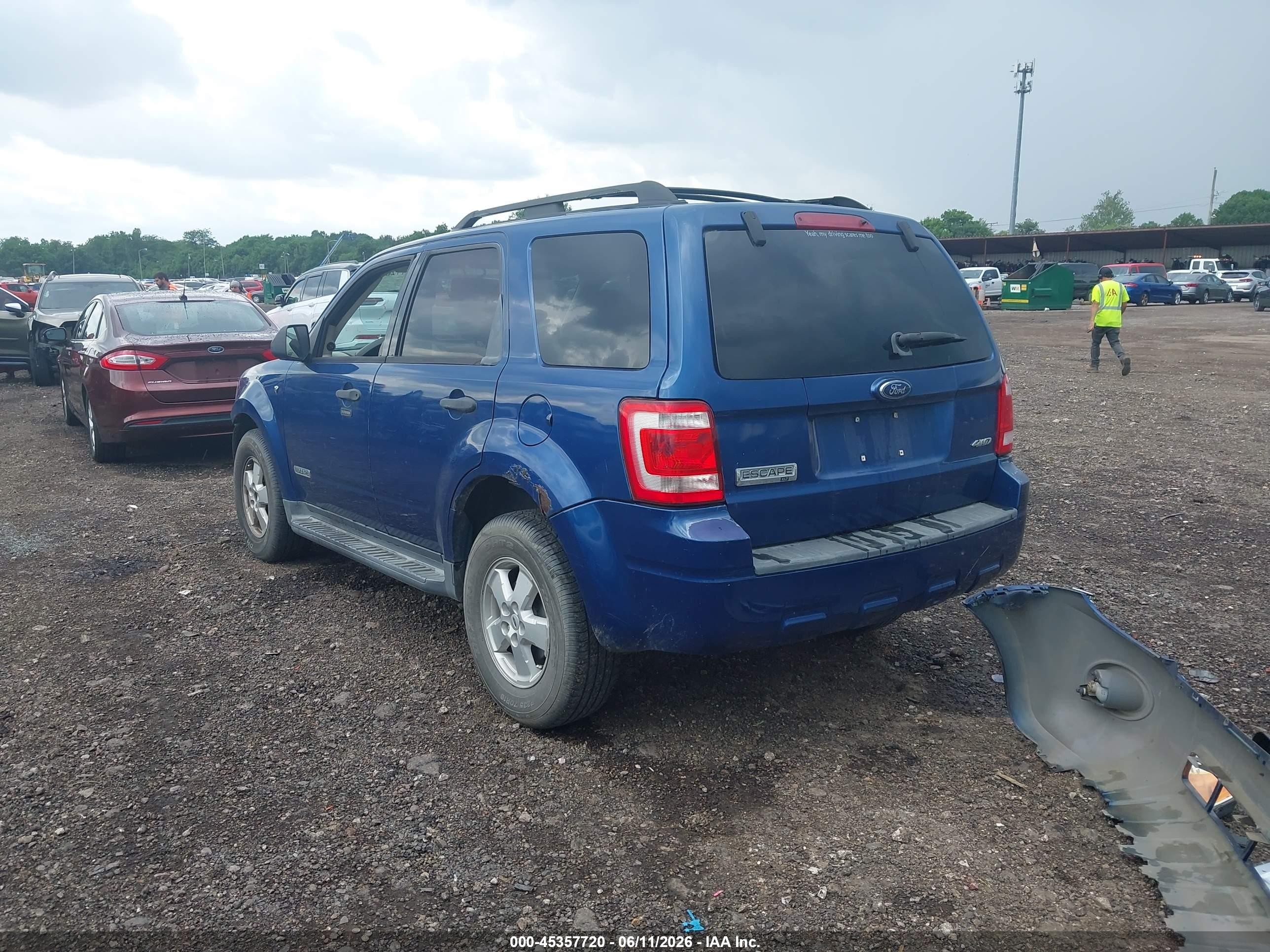 2008 Ford Escape Xlt Blue vin: 1FMCU931X8KB46590