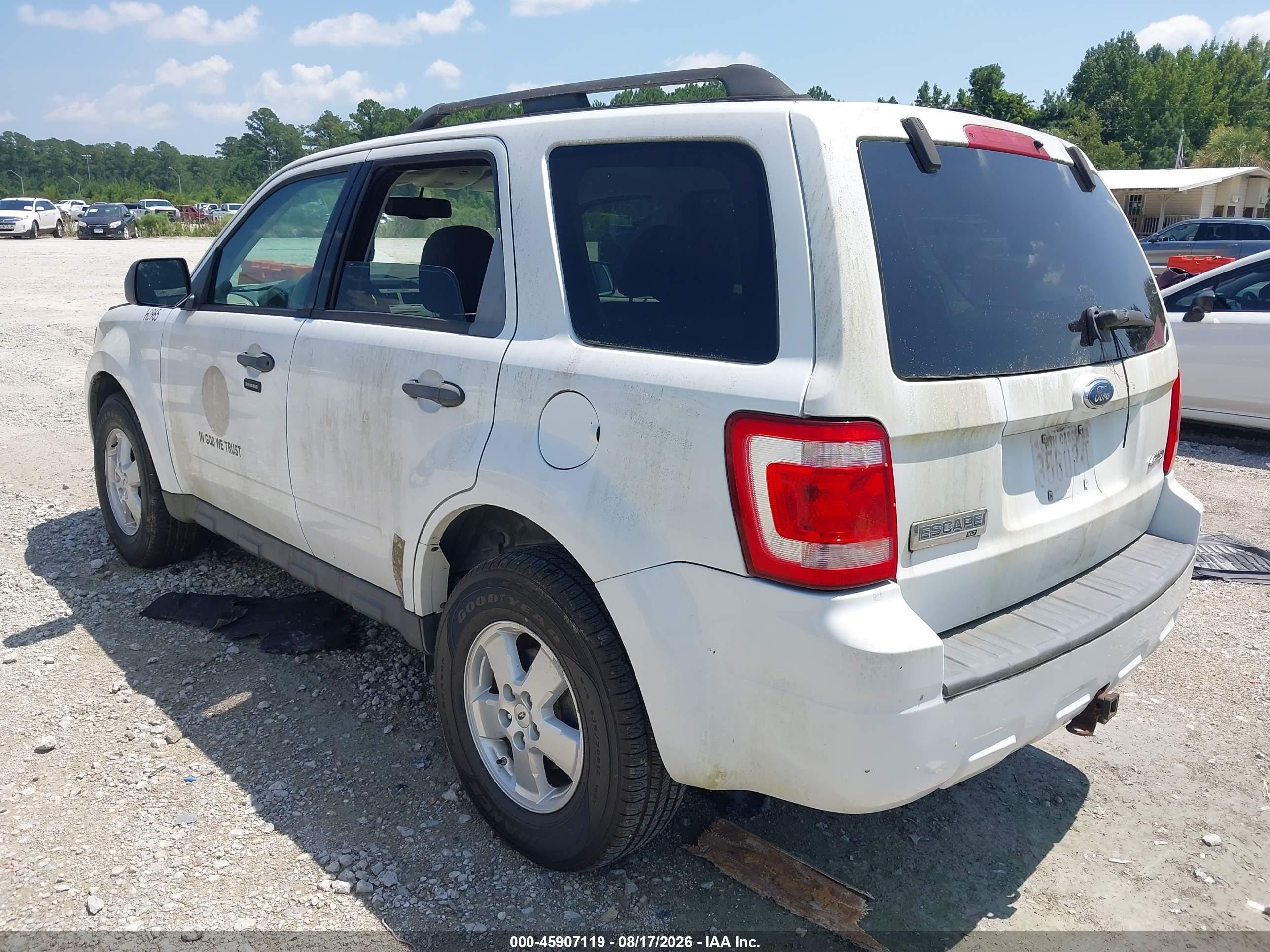 2009 Ford Escape Xlt White vin: 1FMCU93G29KA69719