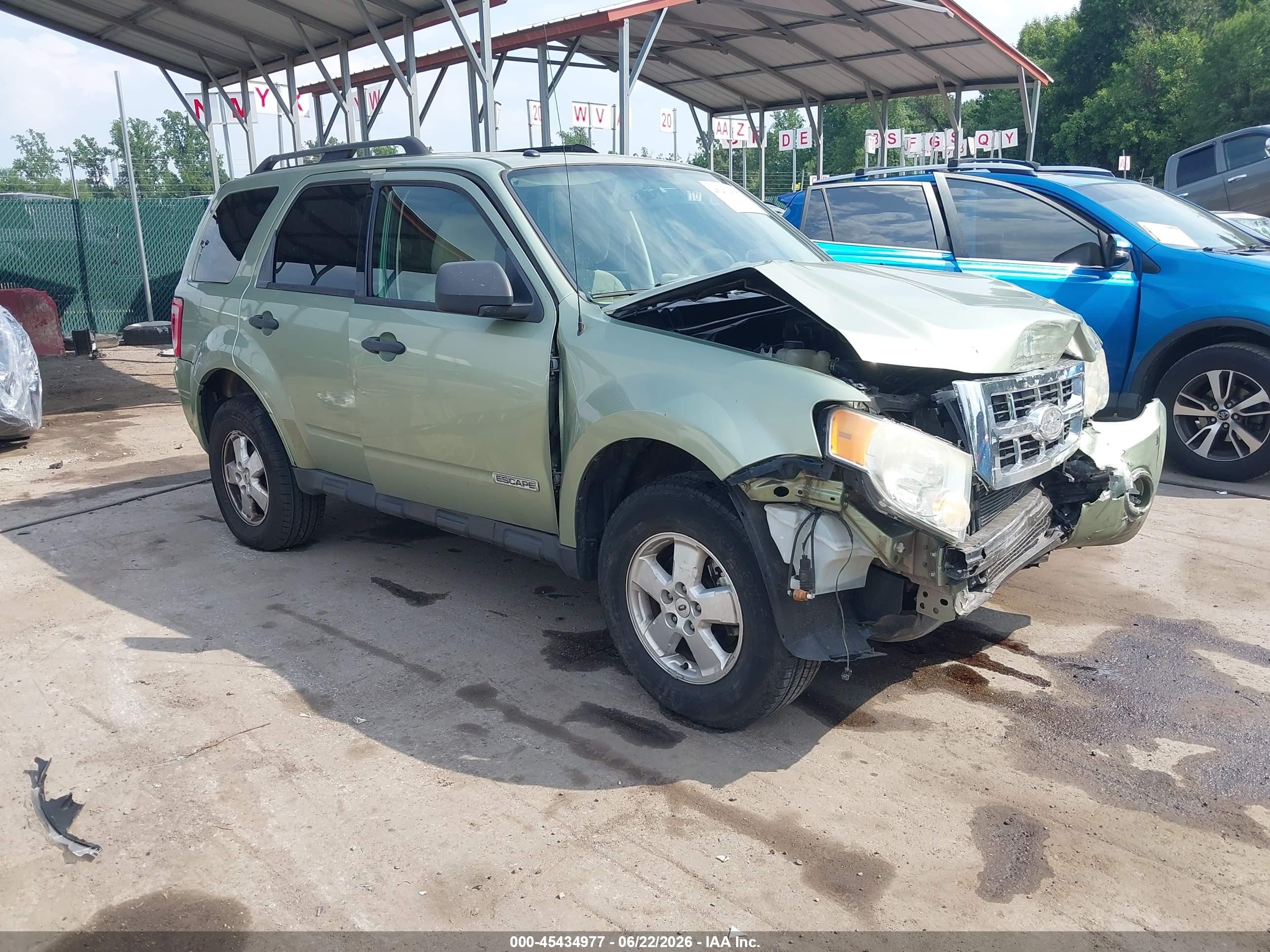 2008 Ford Escape Xlt Green vin: 1FMCU93ZX8KD33396