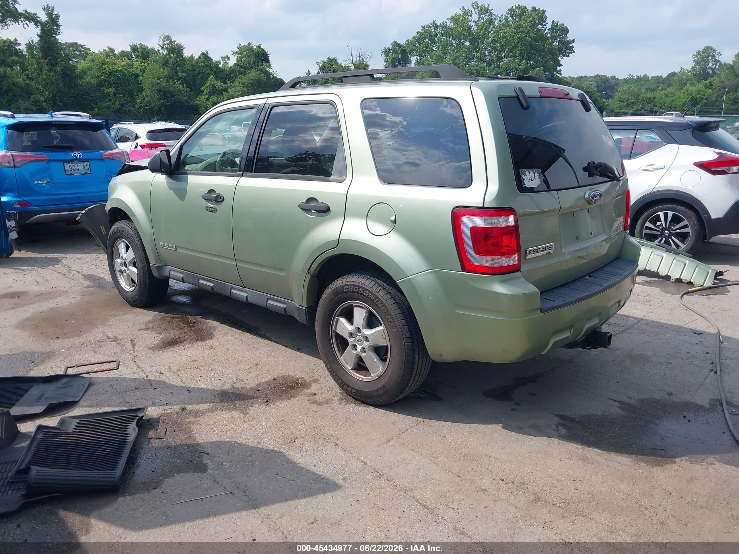2008 Ford Escape Xlt Green vin: 1FMCU93ZX8KD33396