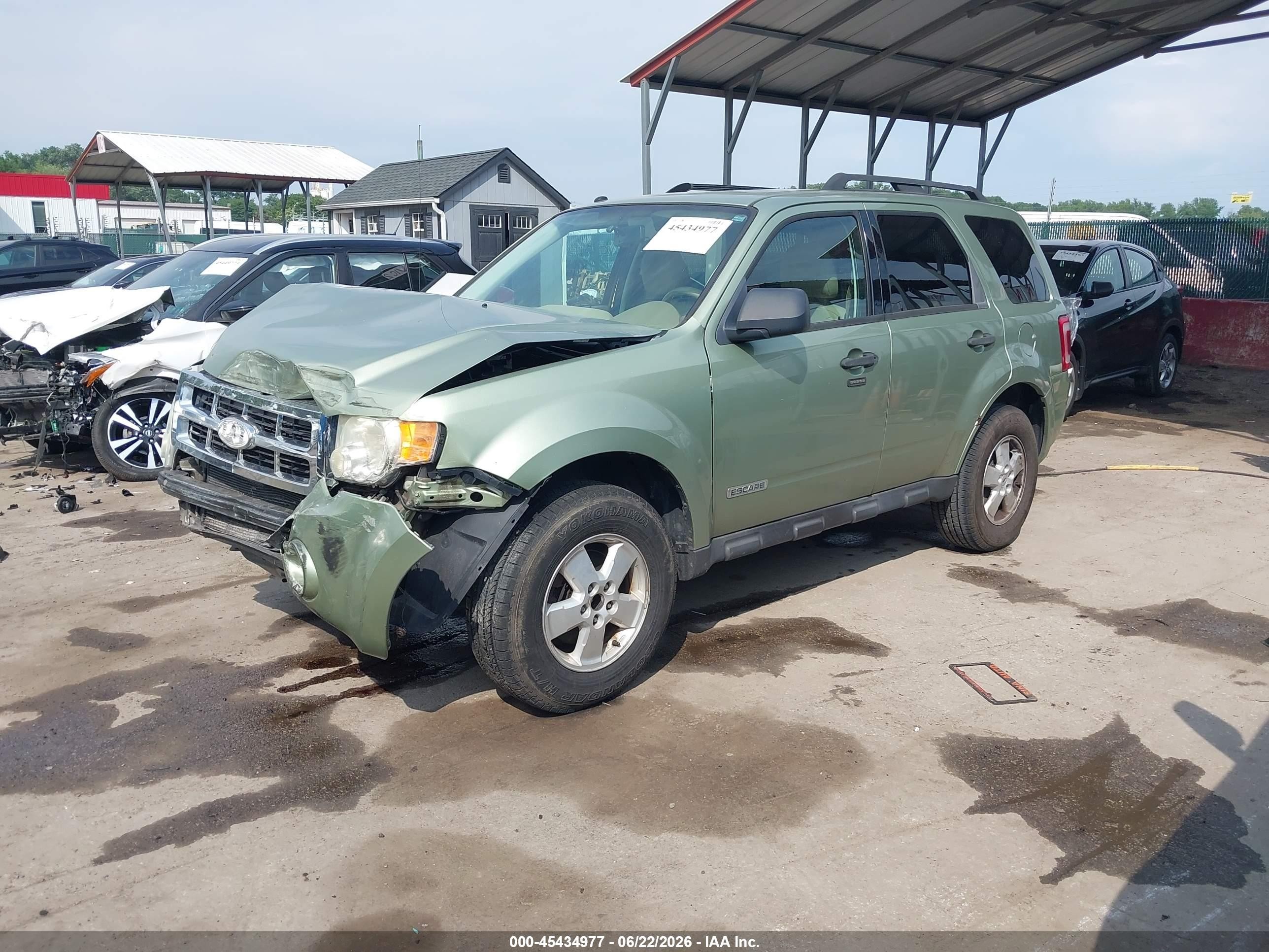 2008 Ford Escape Xlt Green vin: 1FMCU93ZX8KD33396