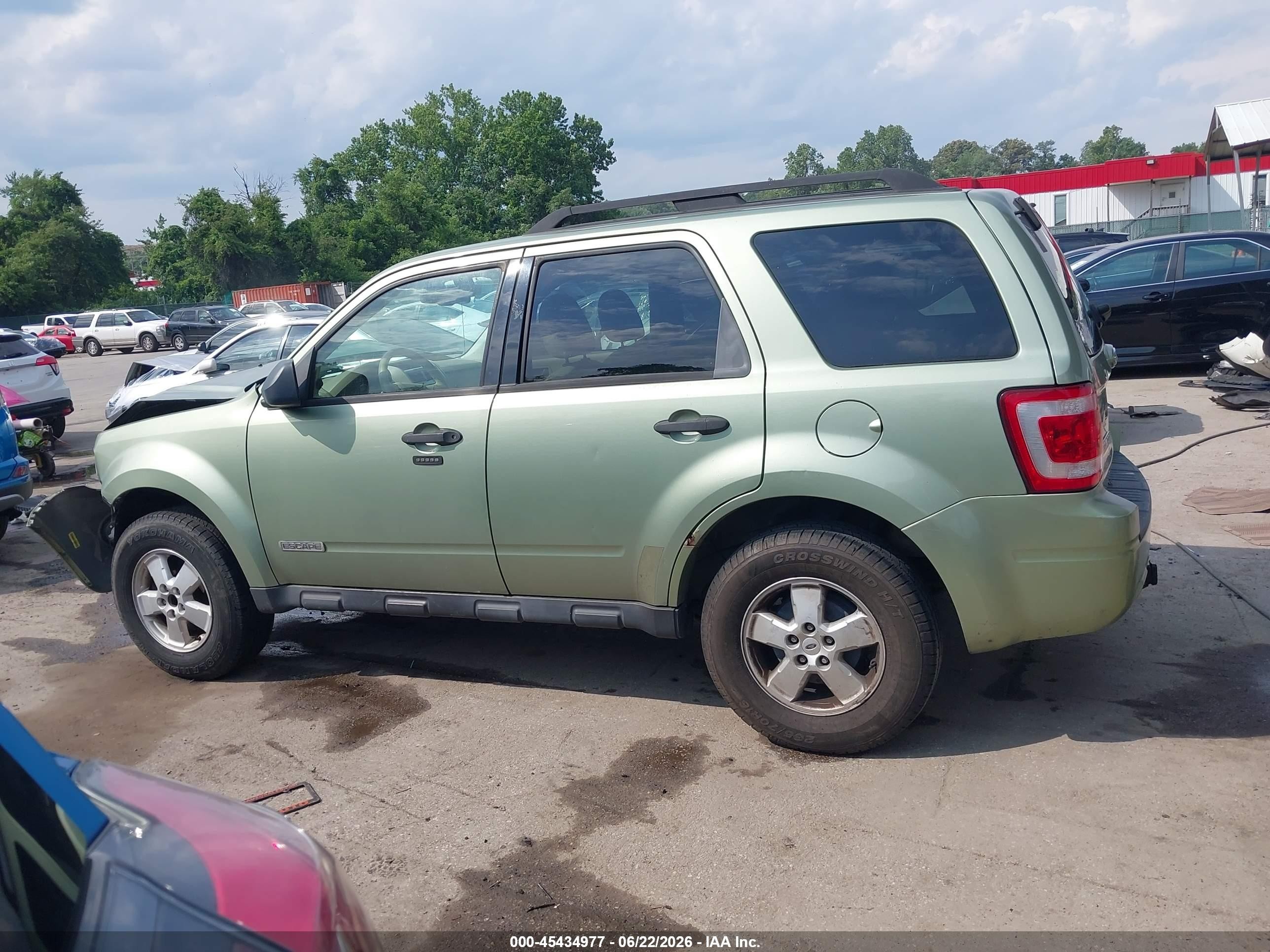 2008 Ford Escape Xlt Green vin: 1FMCU93ZX8KD33396