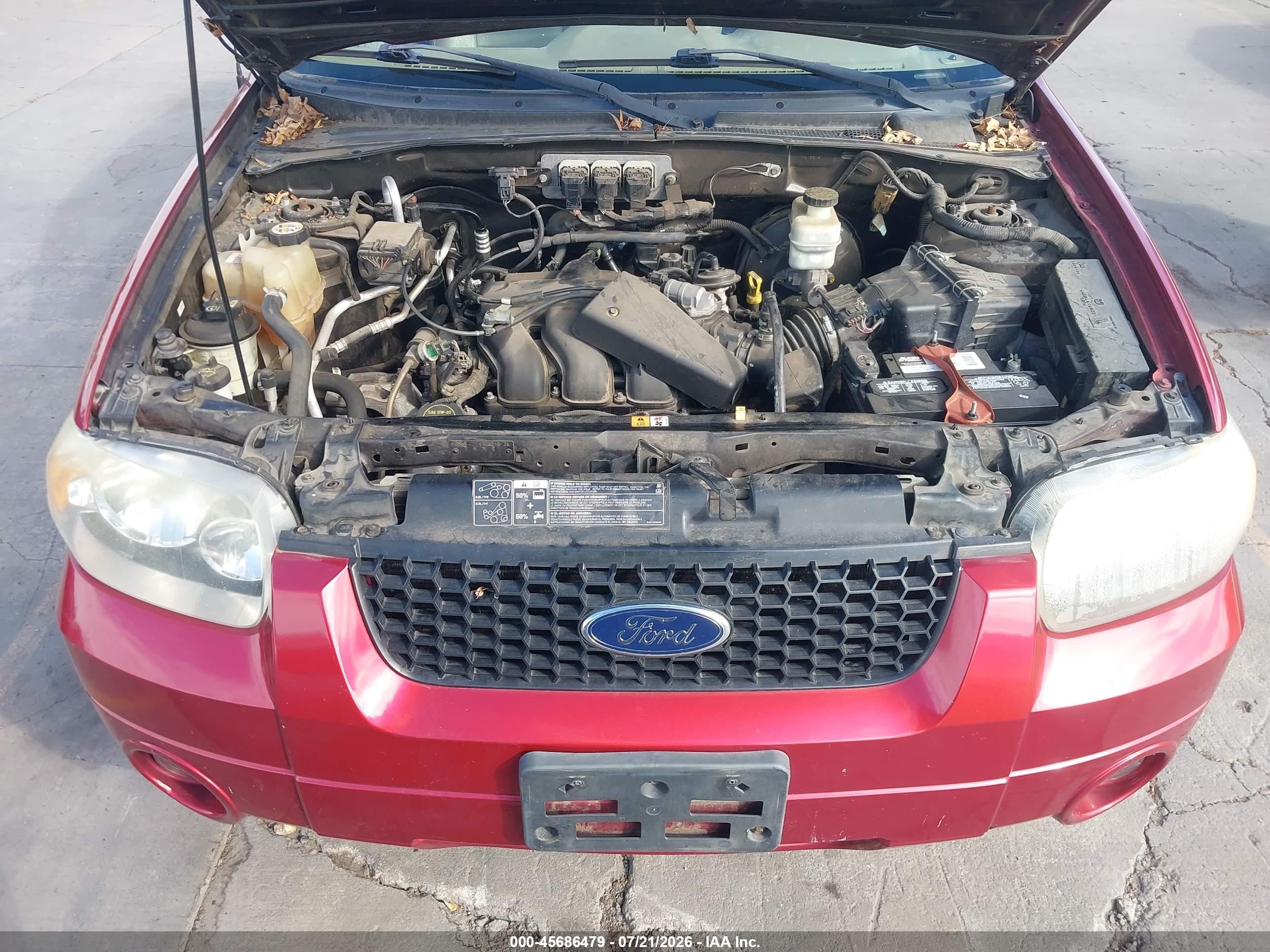 2005 Ford Escape Limited Red vin: 1FMCU94115KC22126