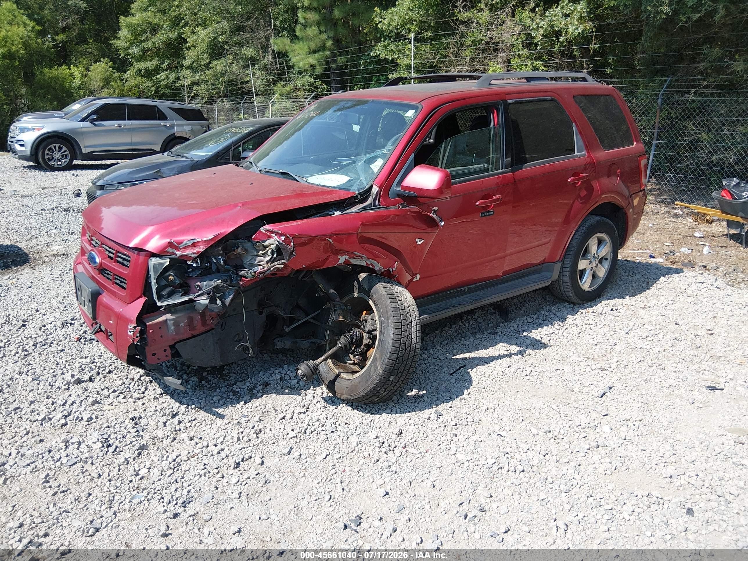 2008 Ford Escape Limited Red vin: 1FMCU94128KE44260