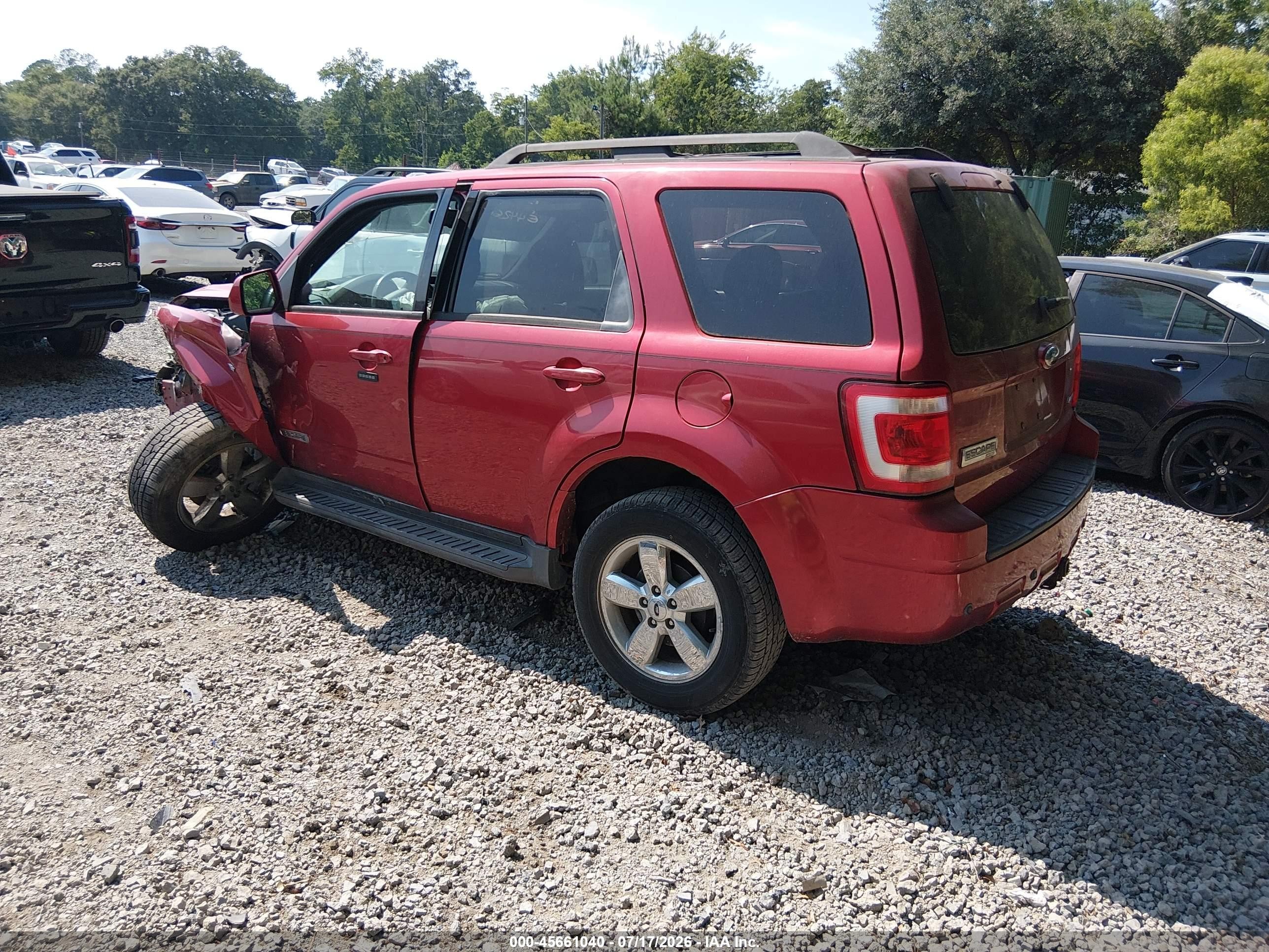 2008 Ford Escape Limited Red vin: 1FMCU94128KE44260