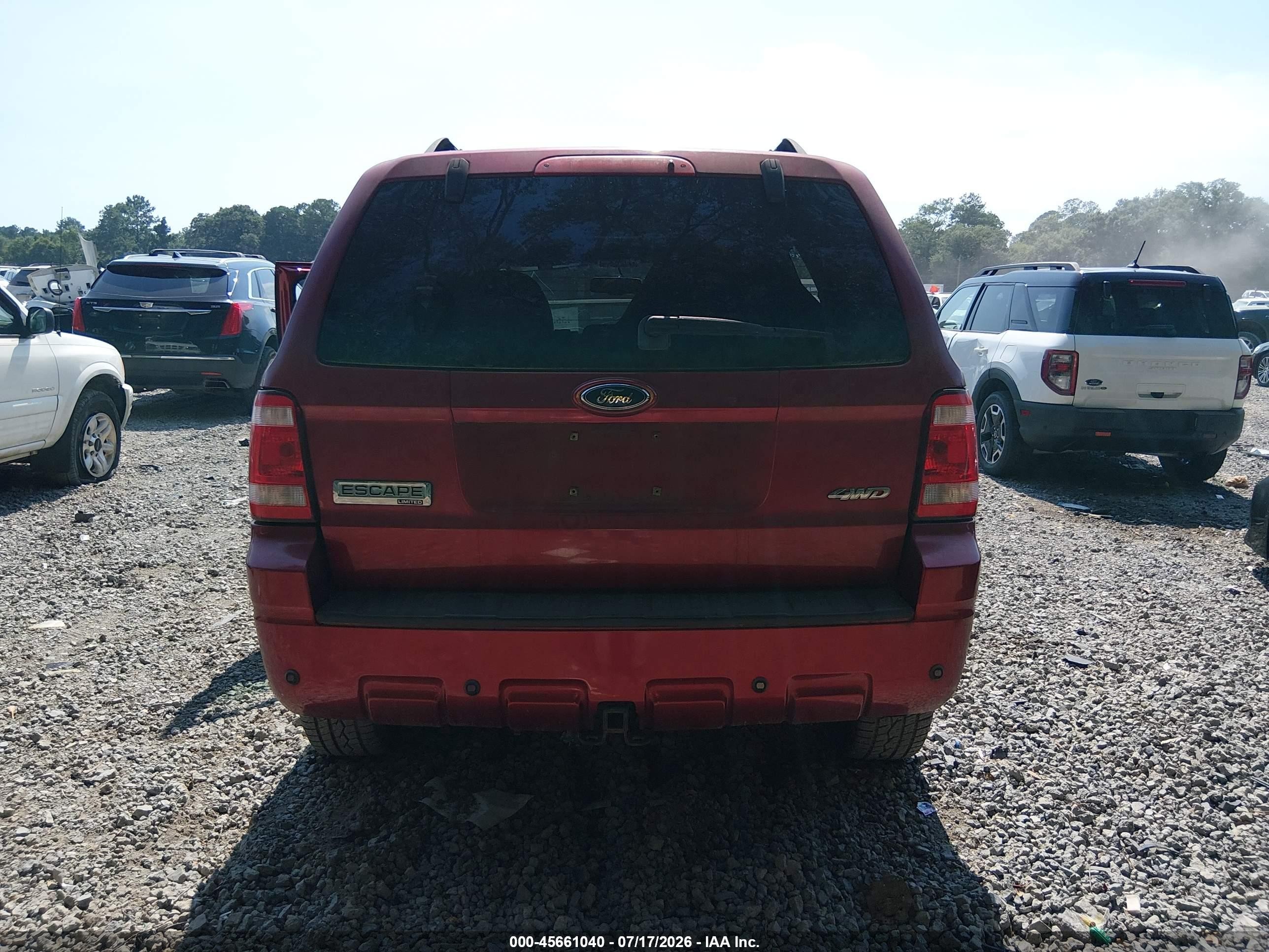 2008 Ford Escape Limited Red vin: 1FMCU94128KE44260