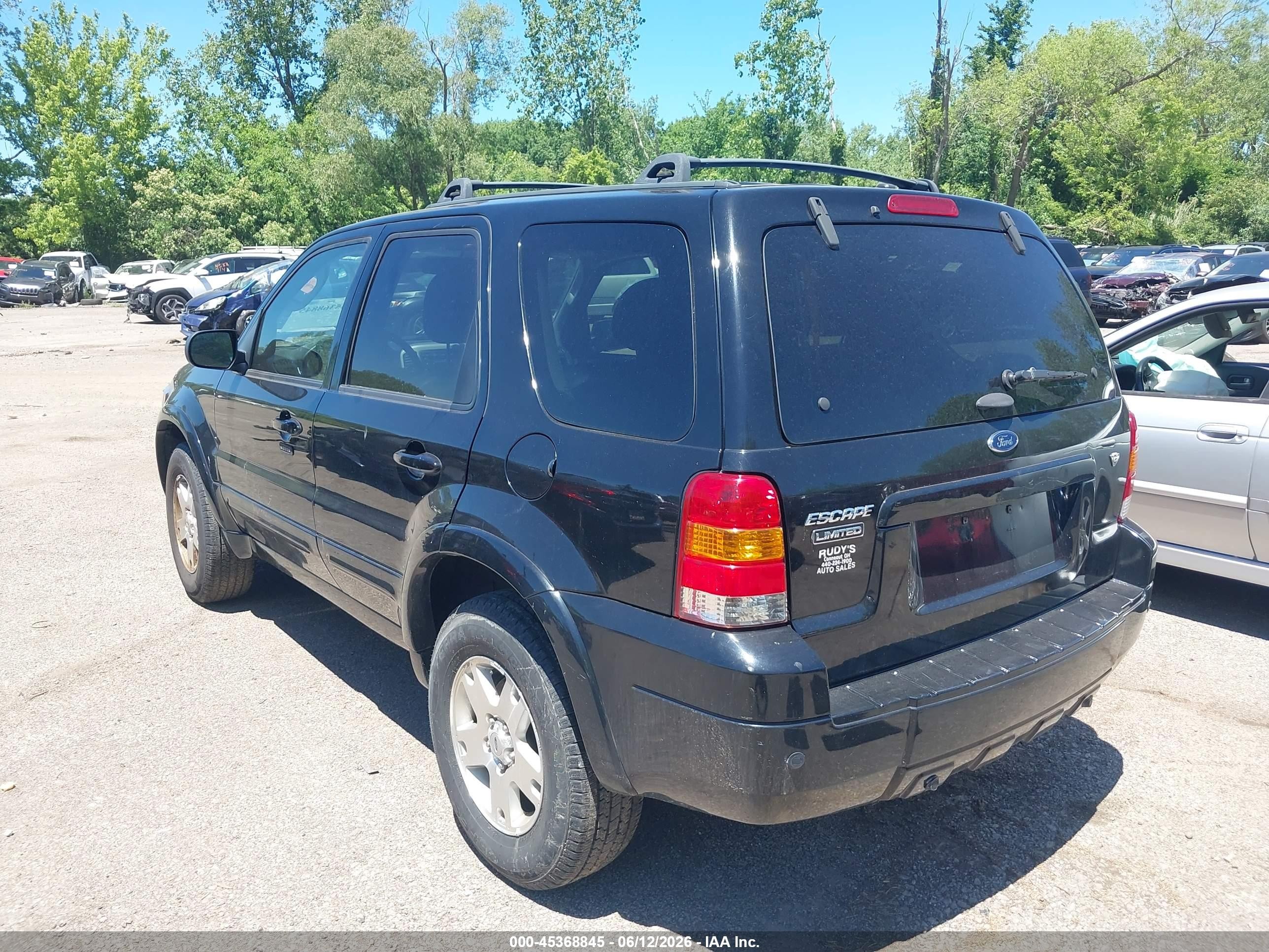 2007 Ford Escape Limited Black vin: 1FMCU94137KA25154