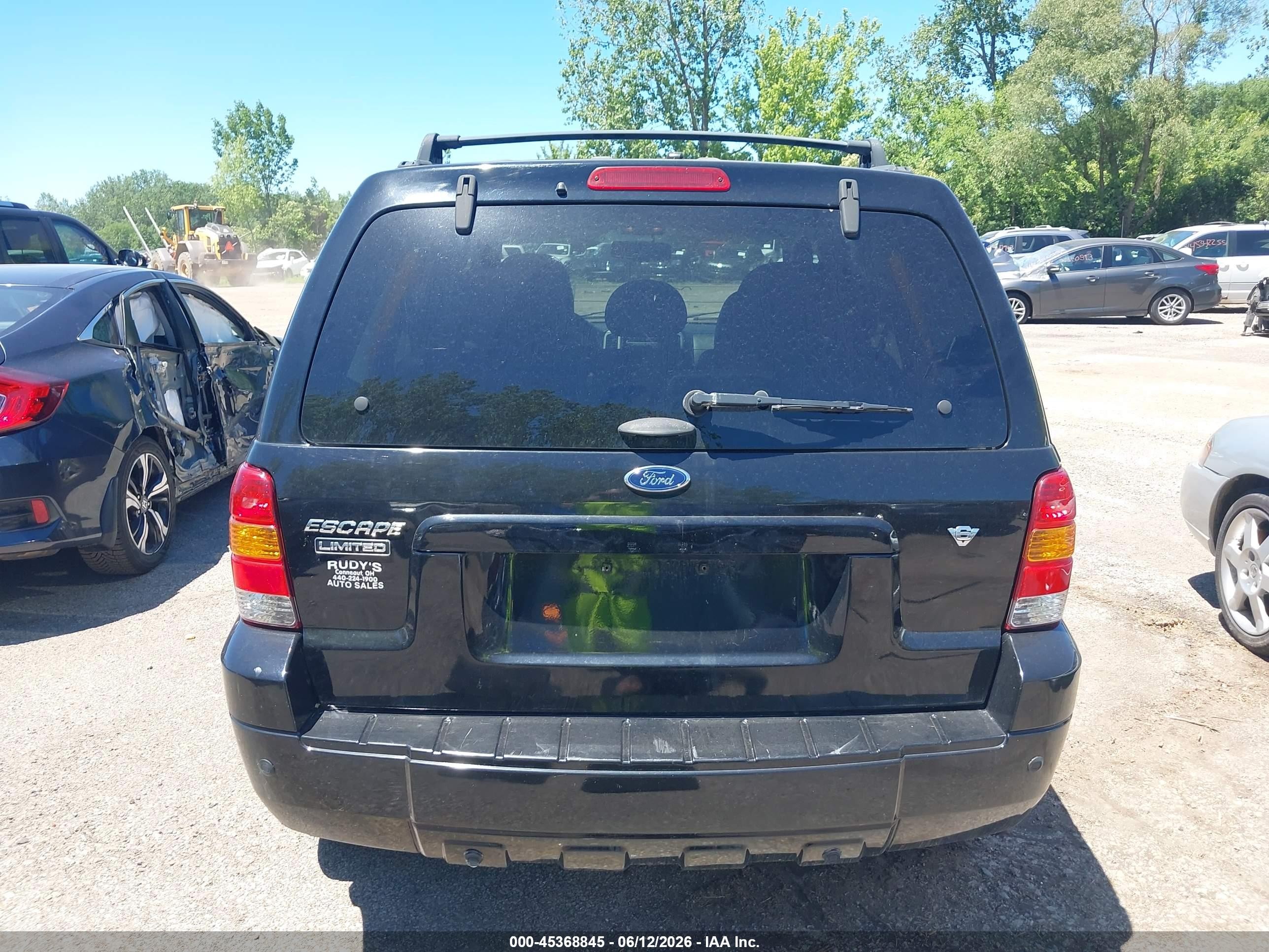 2007 Ford Escape Limited Black vin: 1FMCU94137KA25154
