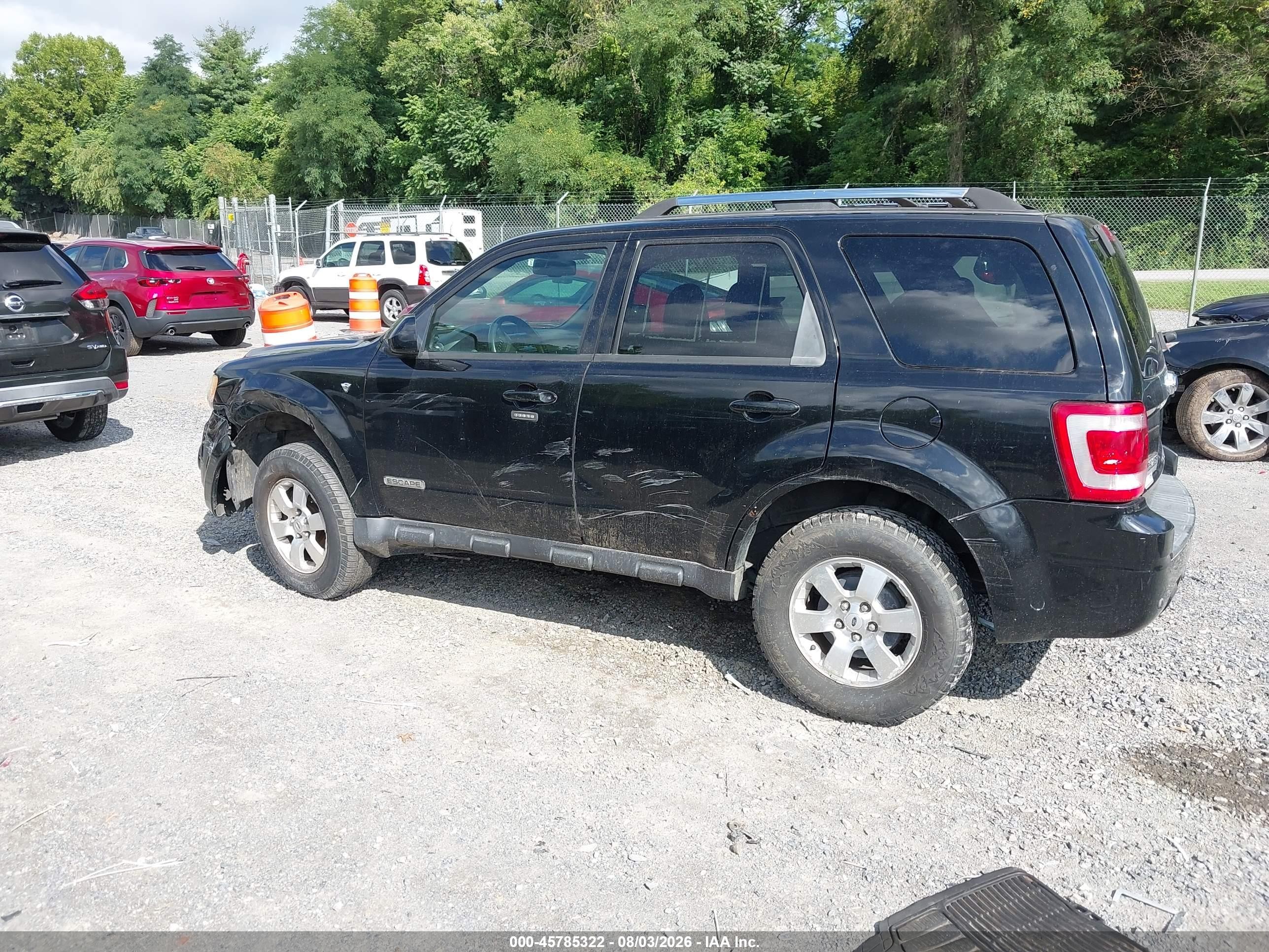 2008 Ford Escape Limited Black vin: 1FMCU94158KE61232