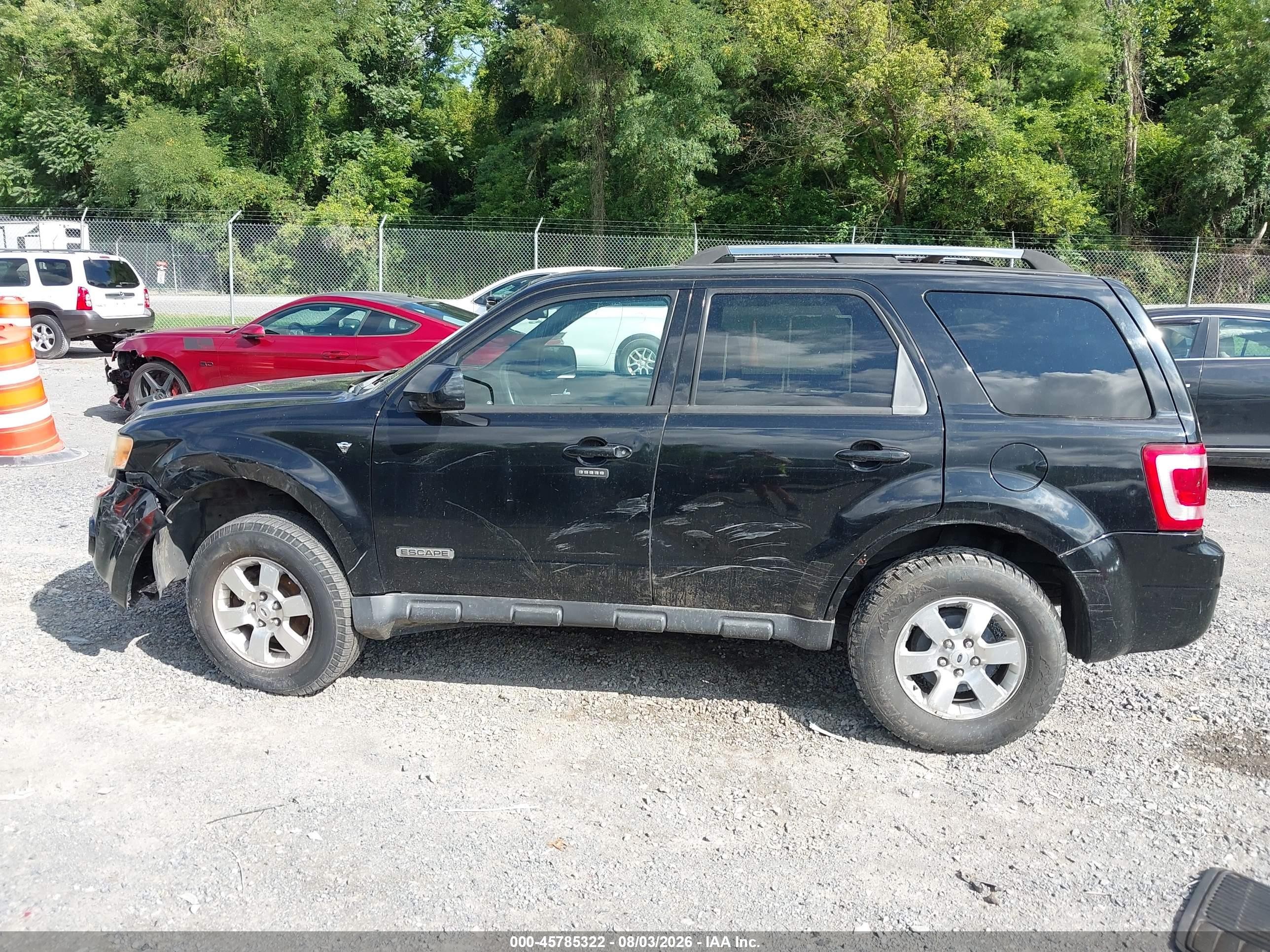 2008 Ford Escape Limited Black vin: 1FMCU94158KE61232