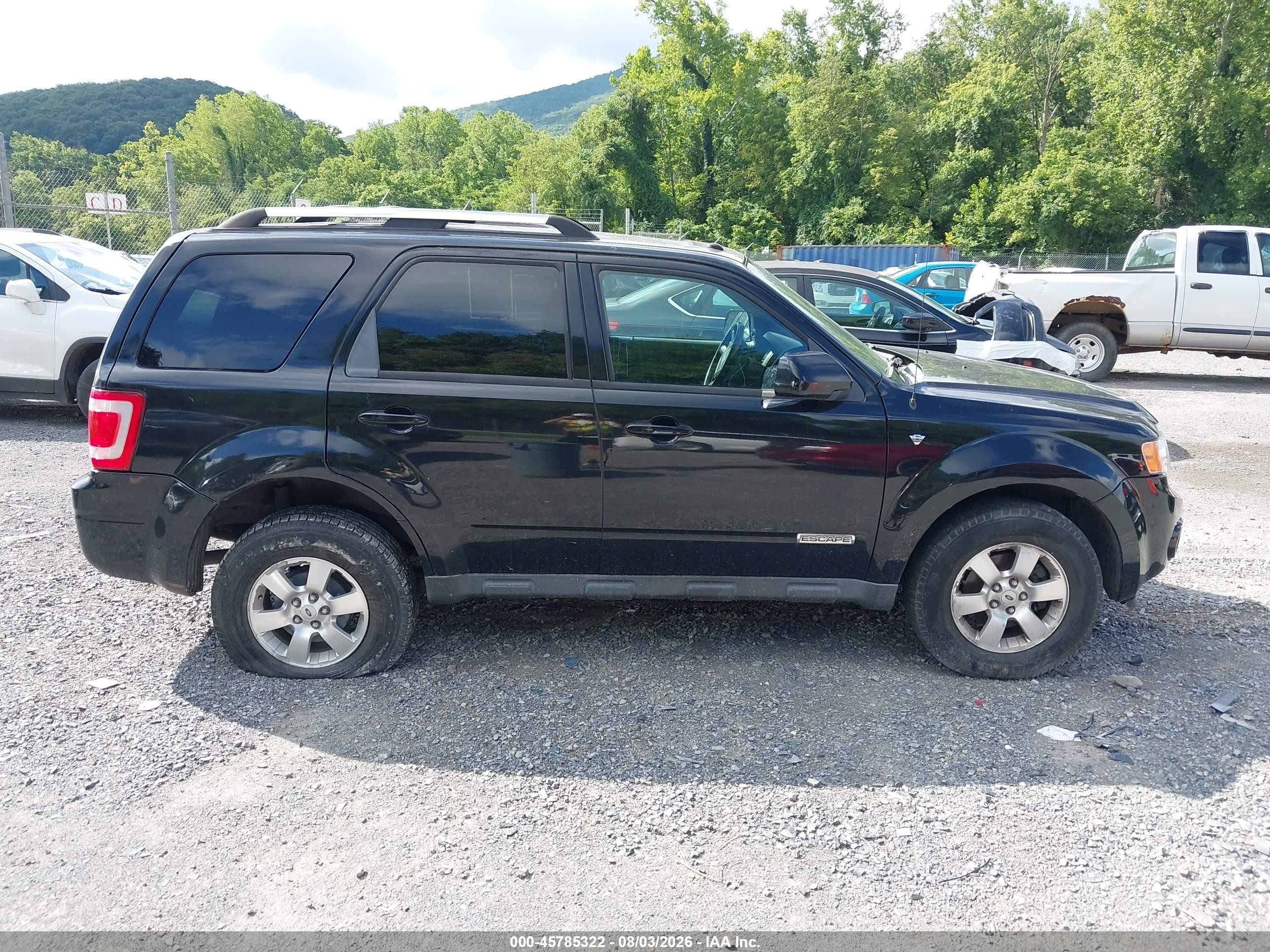 2008 Ford Escape Limited Black vin: 1FMCU94158KE61232