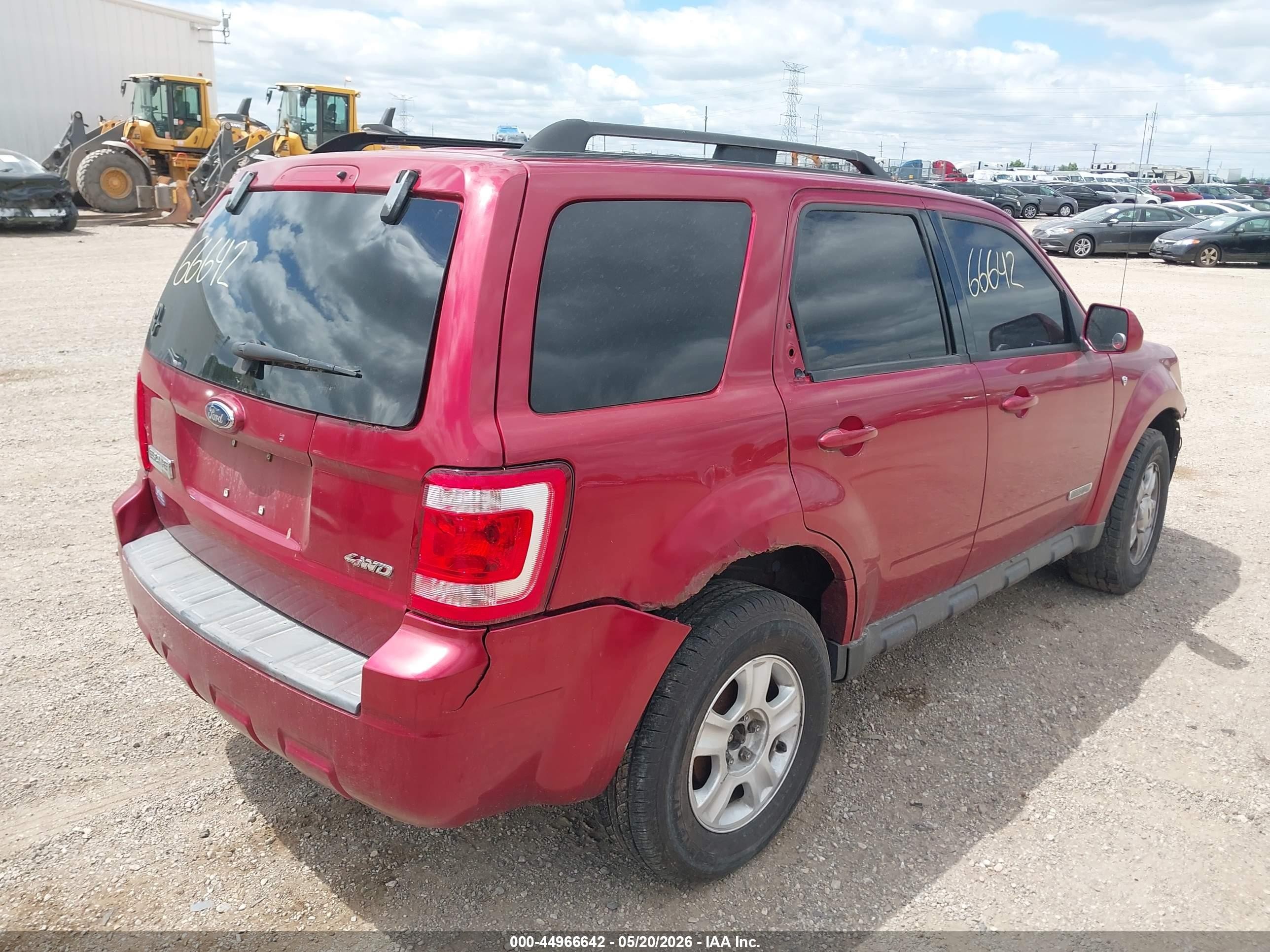 2008 Ford Escape Limited Red vin: 1FMCU94168KA55475