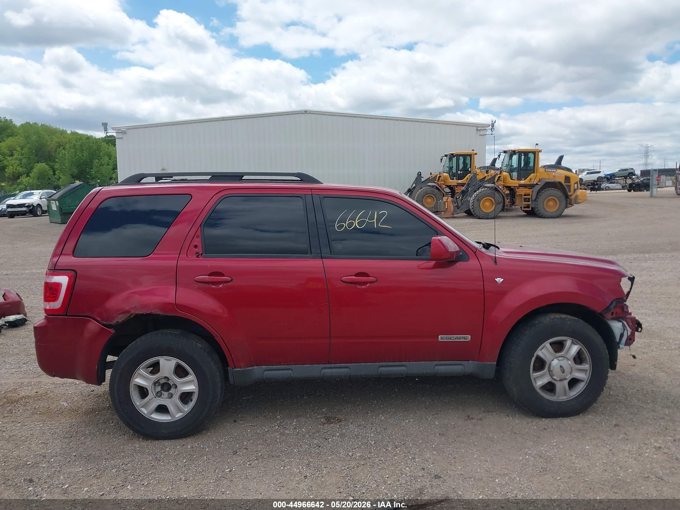 2008 Ford Escape Limited Red vin: 1FMCU94168KA55475
