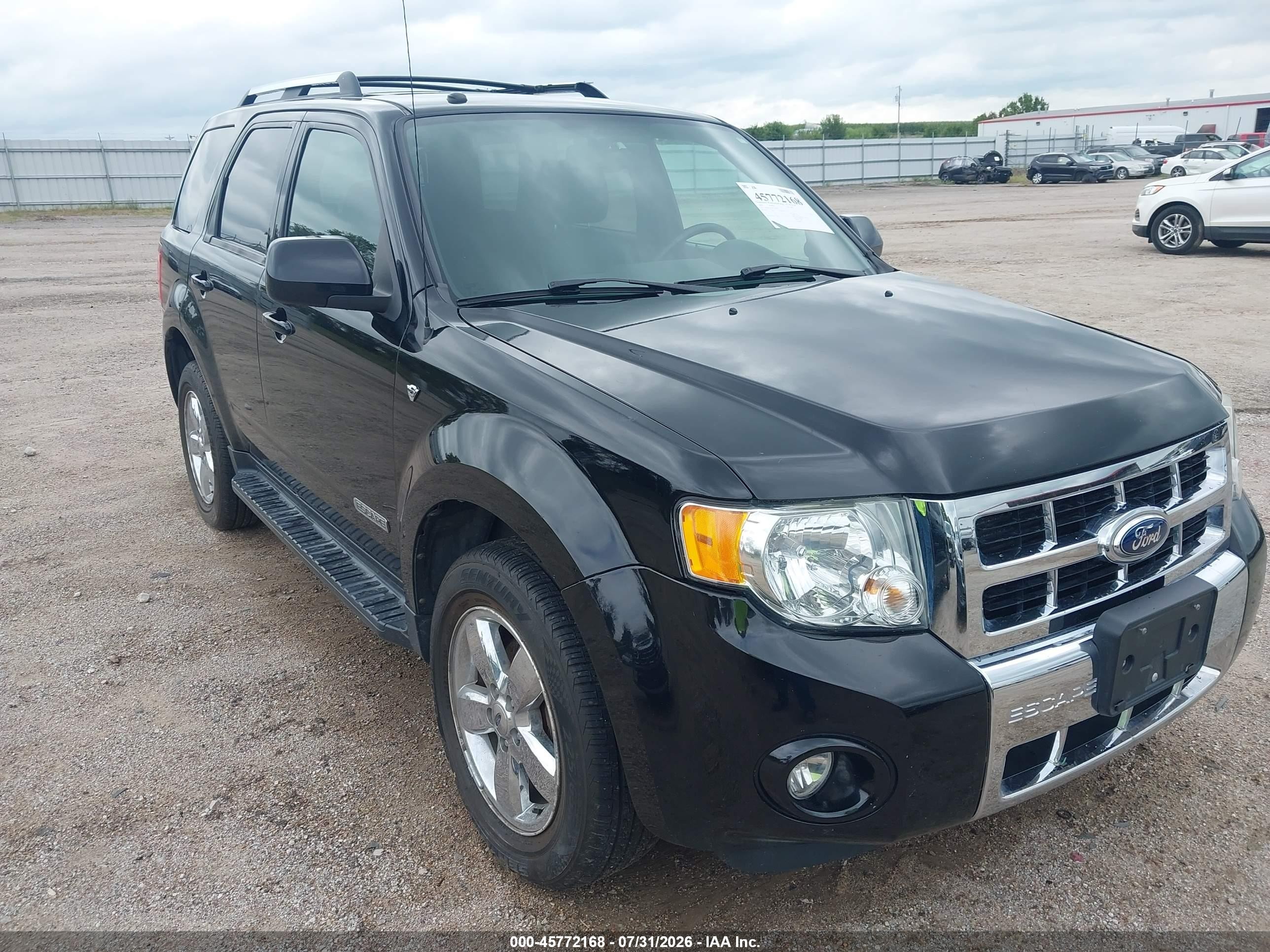 2008 Ford Escape Limited Black vin: 1FMCU94178KA97038