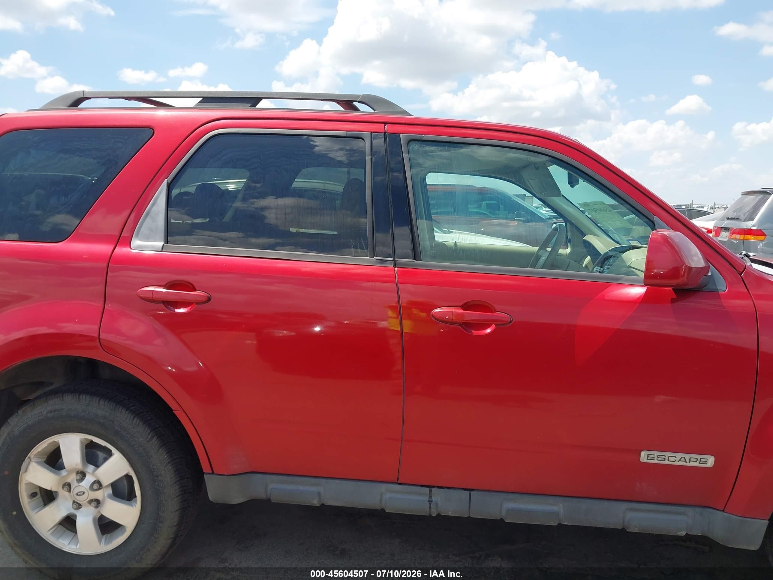 2008 Ford Escape Limited Red vin: 1FMCU941X8KA94960