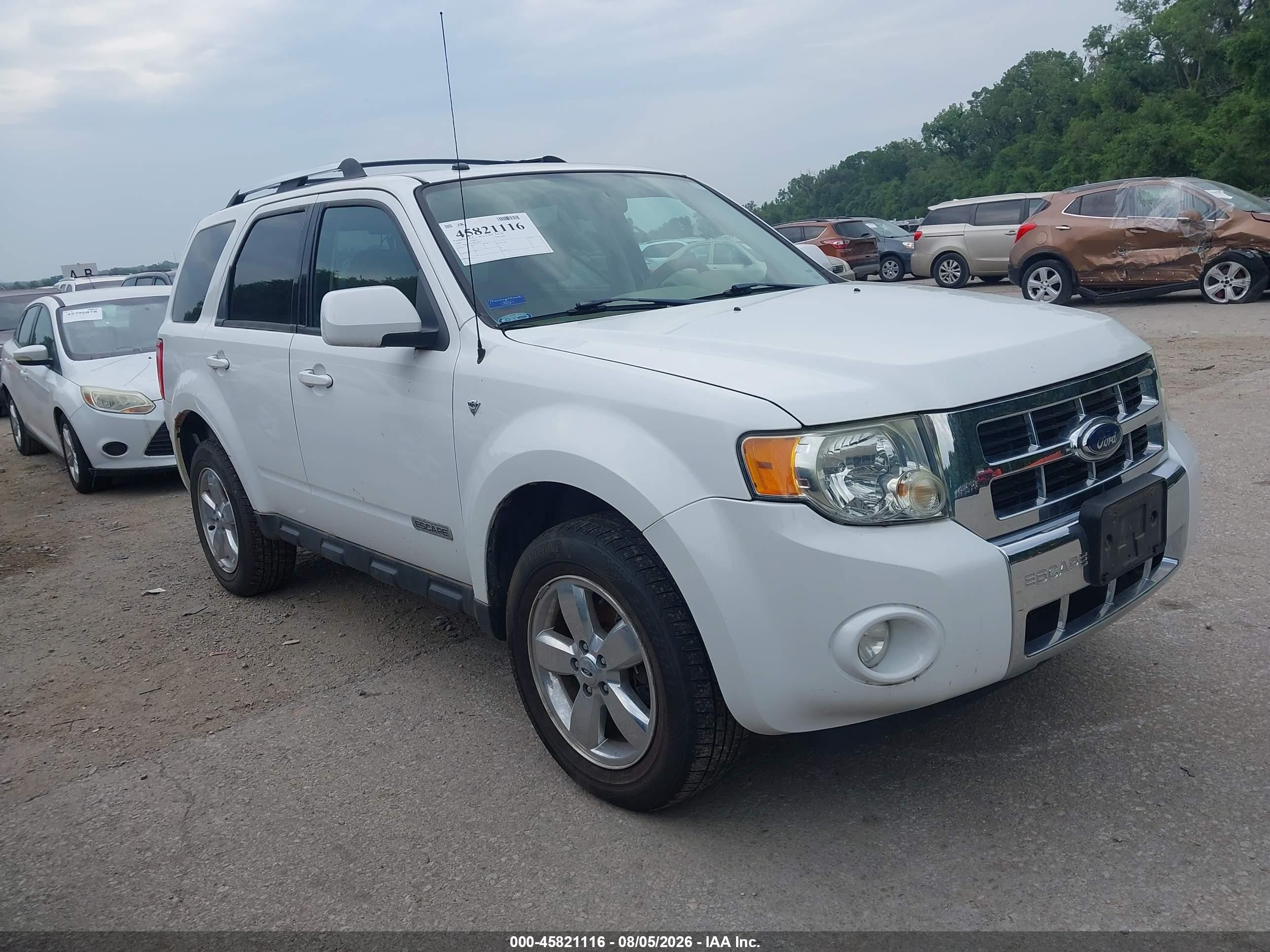 2008 Ford Escape Limited White vin: 1FMCU941X8KC38832