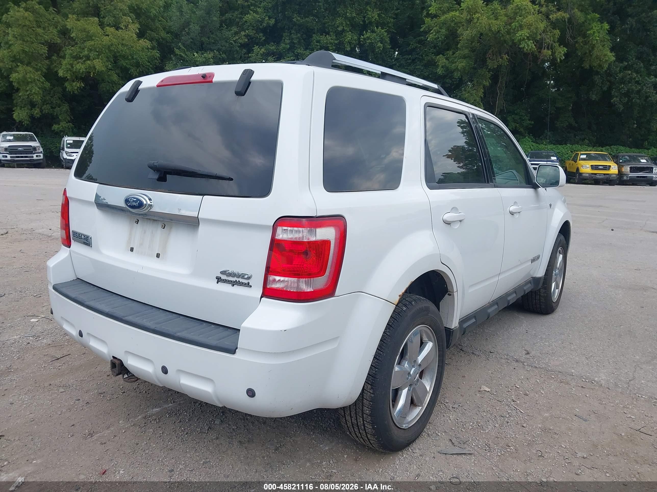 2008 Ford Escape Limited White vin: 1FMCU941X8KC38832
