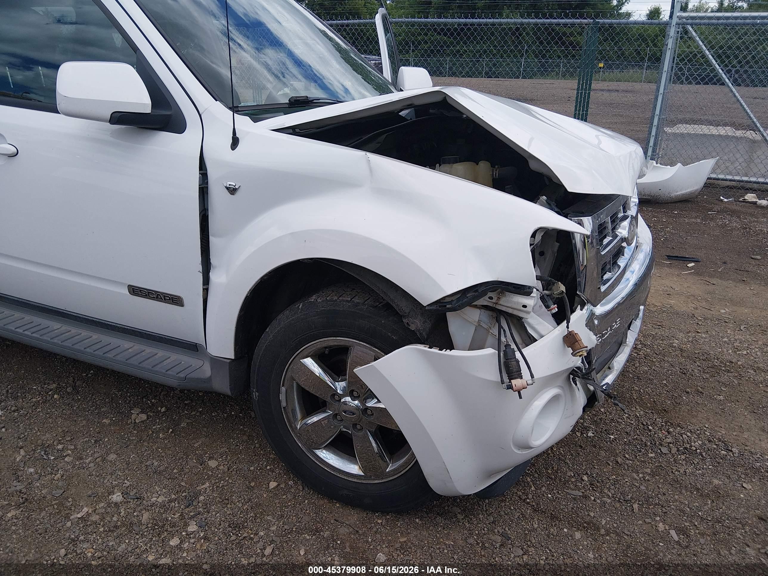 2008 Ford Escape Limited White vin: 1FMCU941X8KE60819