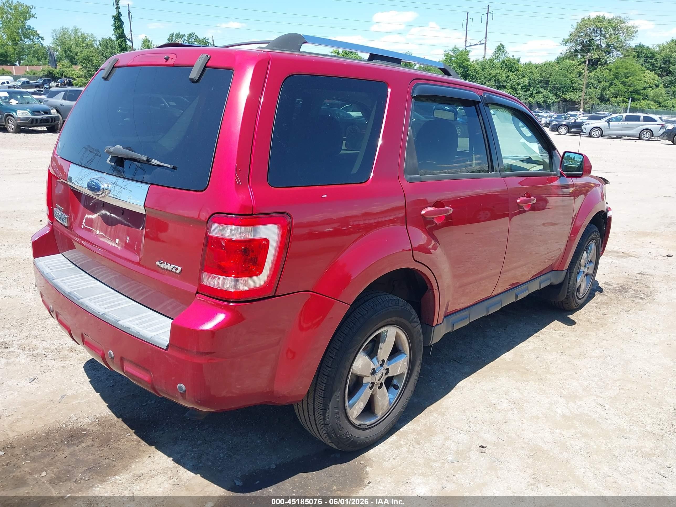 2009 Ford Escape Limited Red vin: 1FMCU947X9KA88937