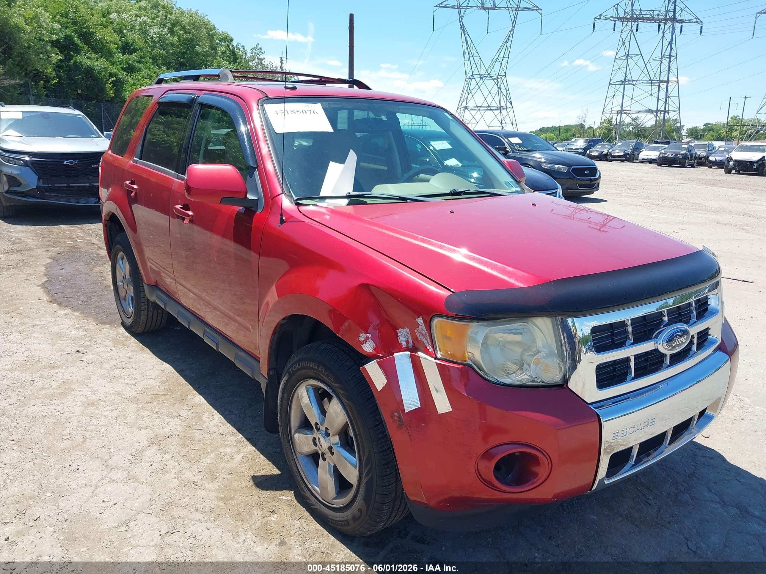 2009 Ford Escape Limited Red vin: 1FMCU947X9KA88937