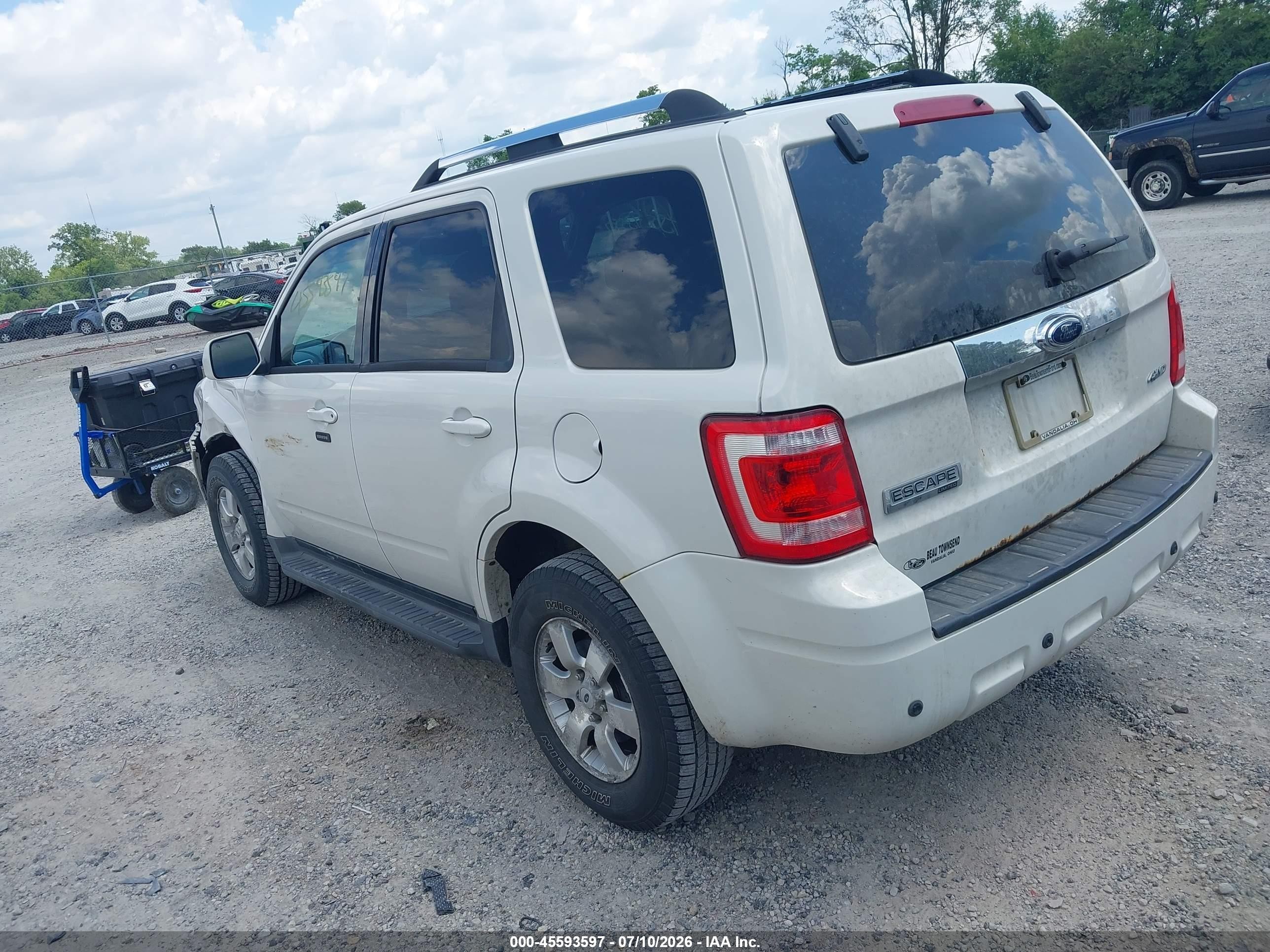 2009 Ford Escape Limited White vin: 1FMCU94G29KB87347