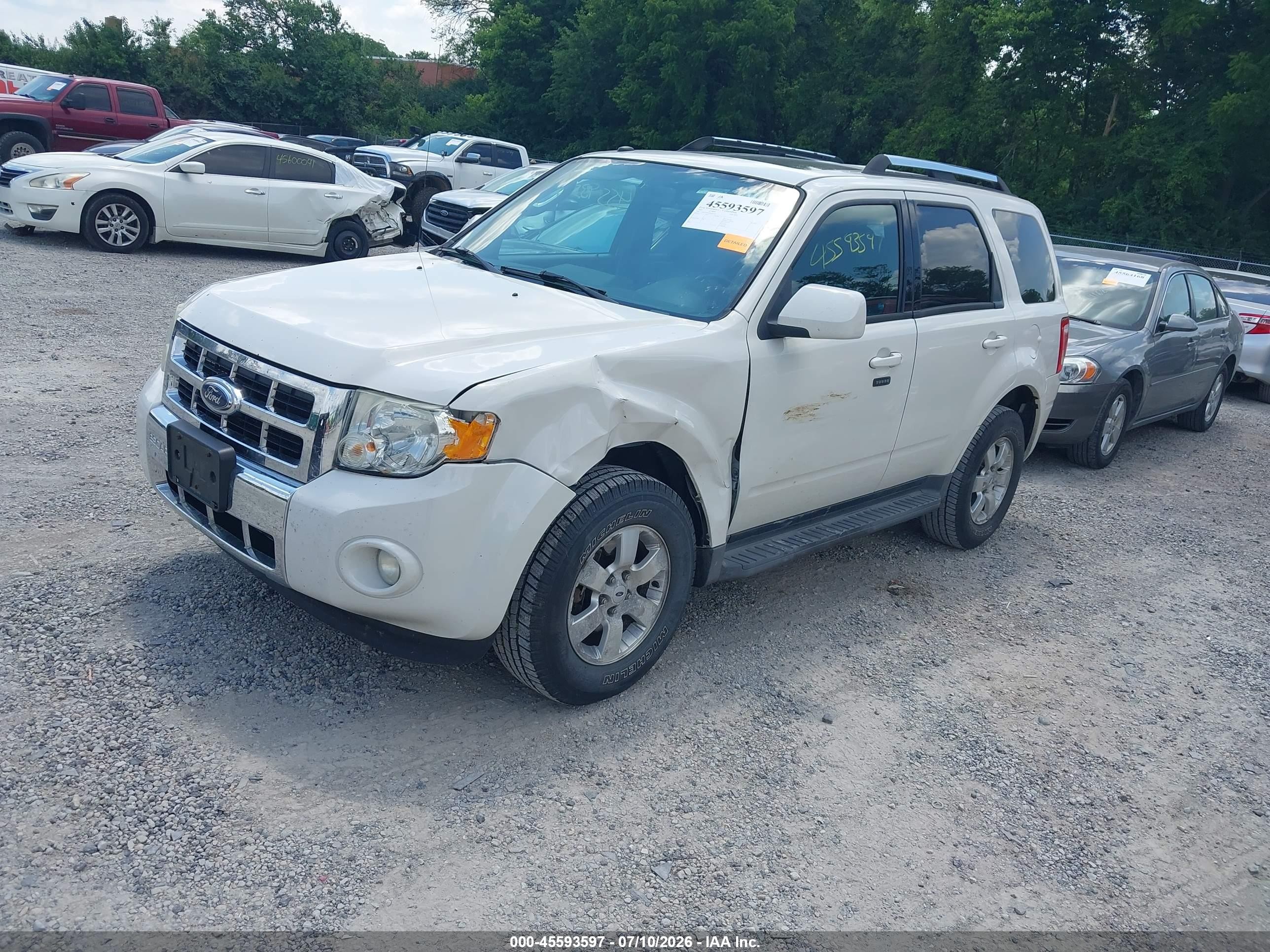 2009 Ford Escape Limited White vin: 1FMCU94G29KB87347