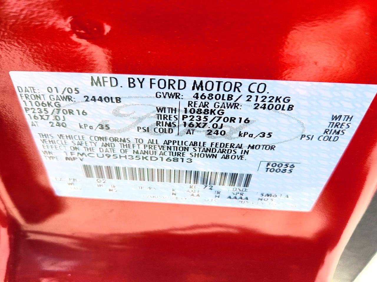 2005 Ford Escape Hev Красный vin: 1FMCU95H35KD16813