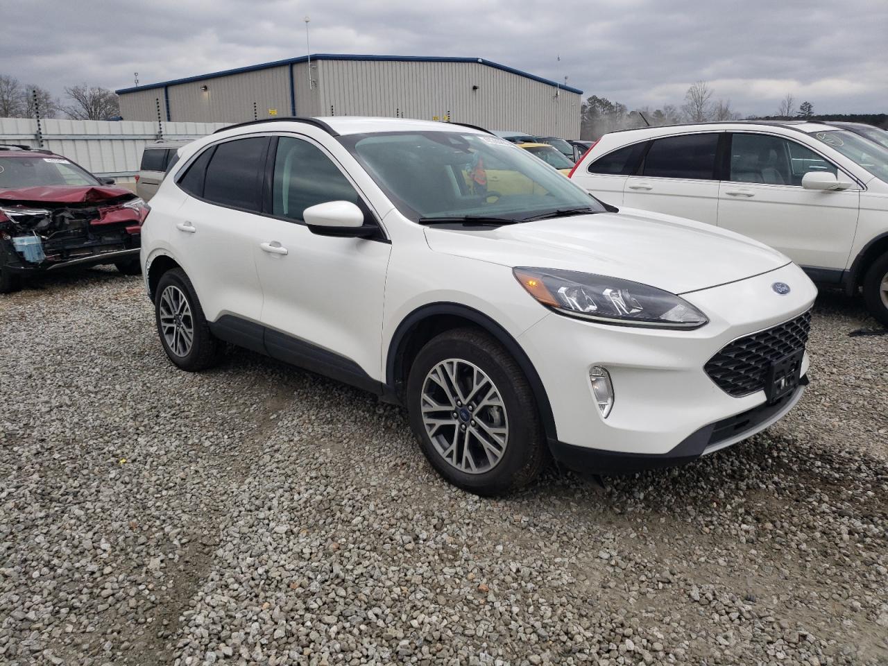 2021 Ford Escape Sel White vin: 1FMCU9CZ4MUA70210
