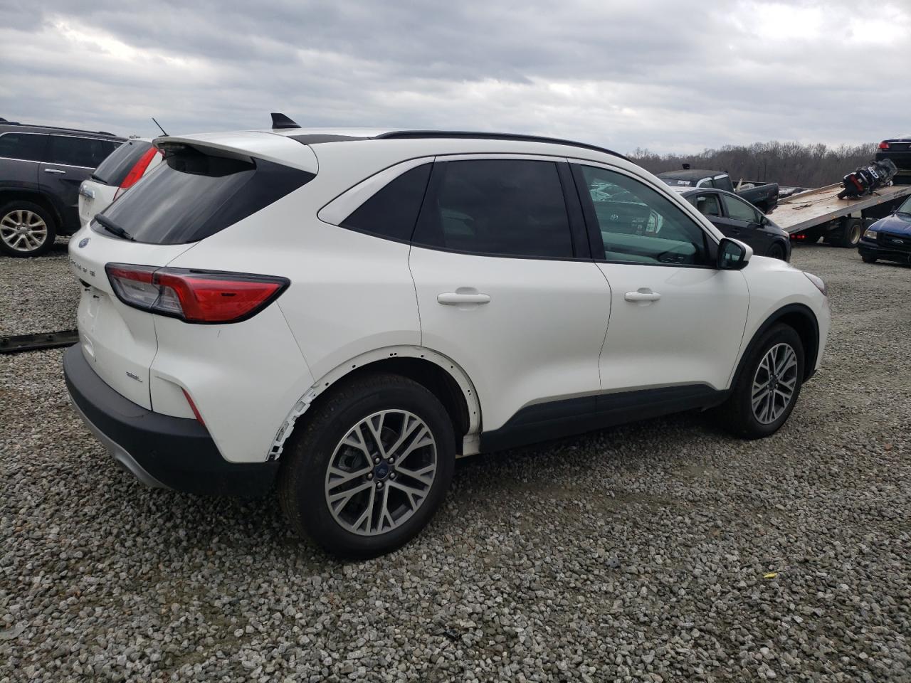 2021 Ford Escape Sel White vin: 1FMCU9CZ4MUA70210